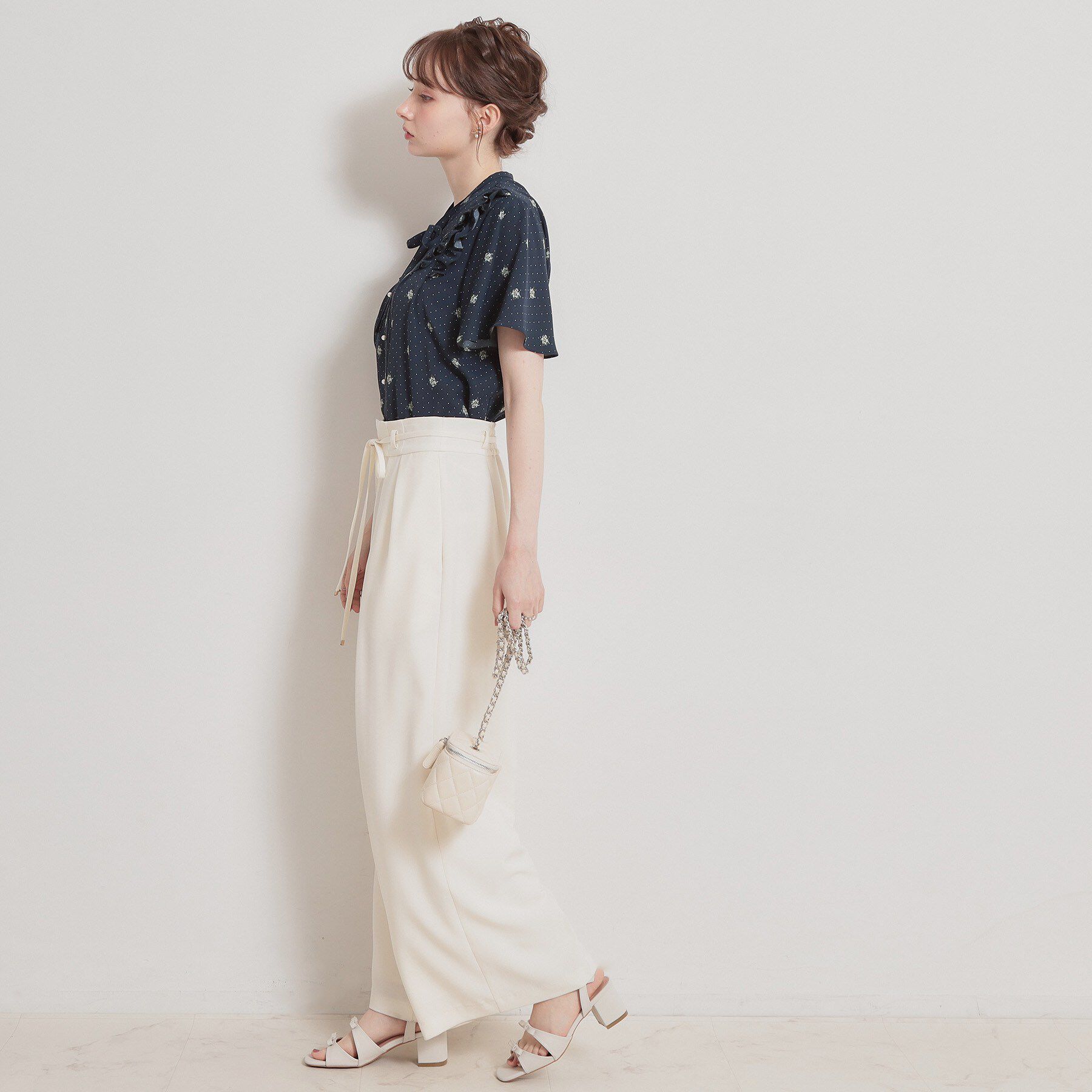 Couture broach「【洗える】ドットフラワー ブラウス」|シャツ・ブラウス|