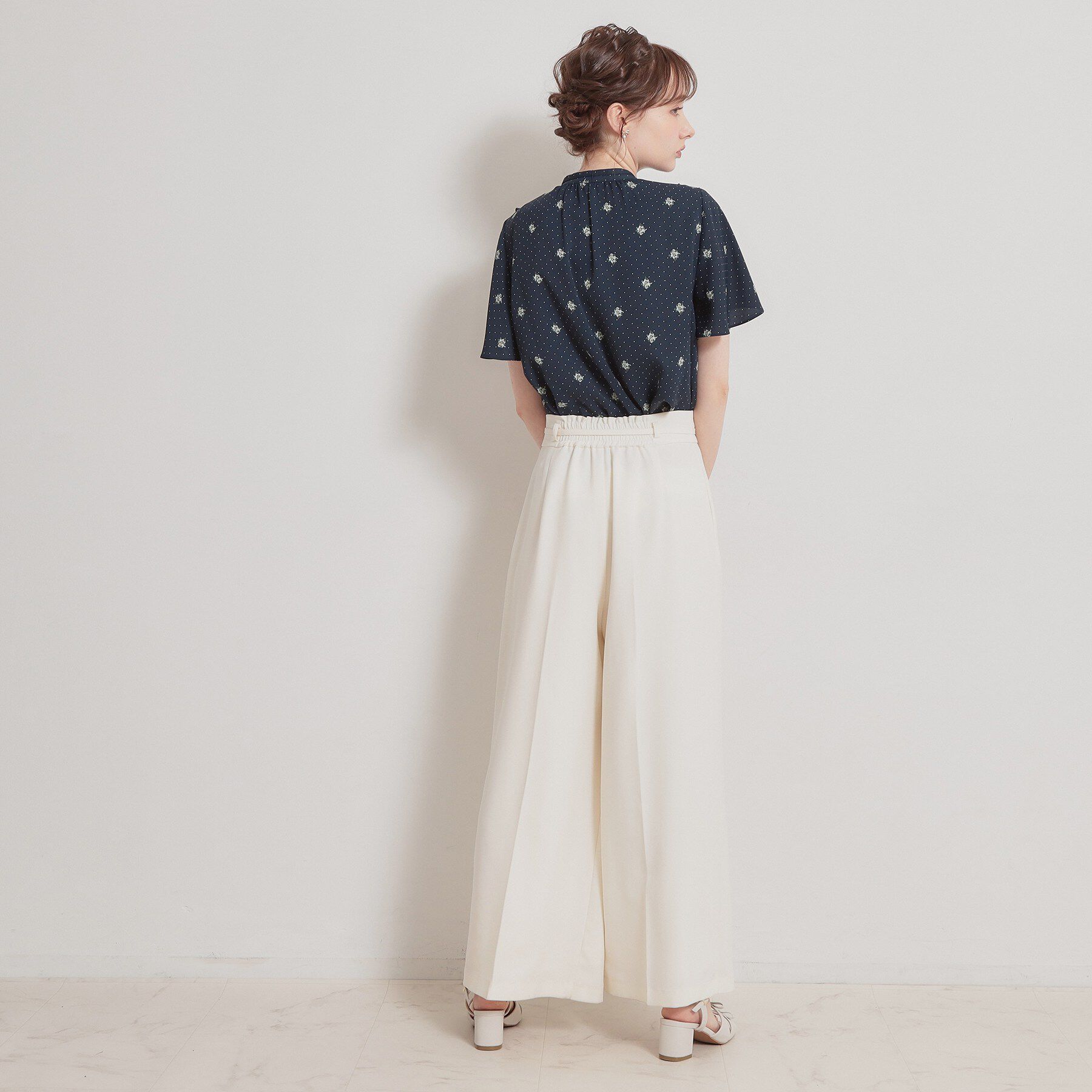 Couture broach「【洗える】ドットフラワー ブラウス」|シャツ・ブラウス|