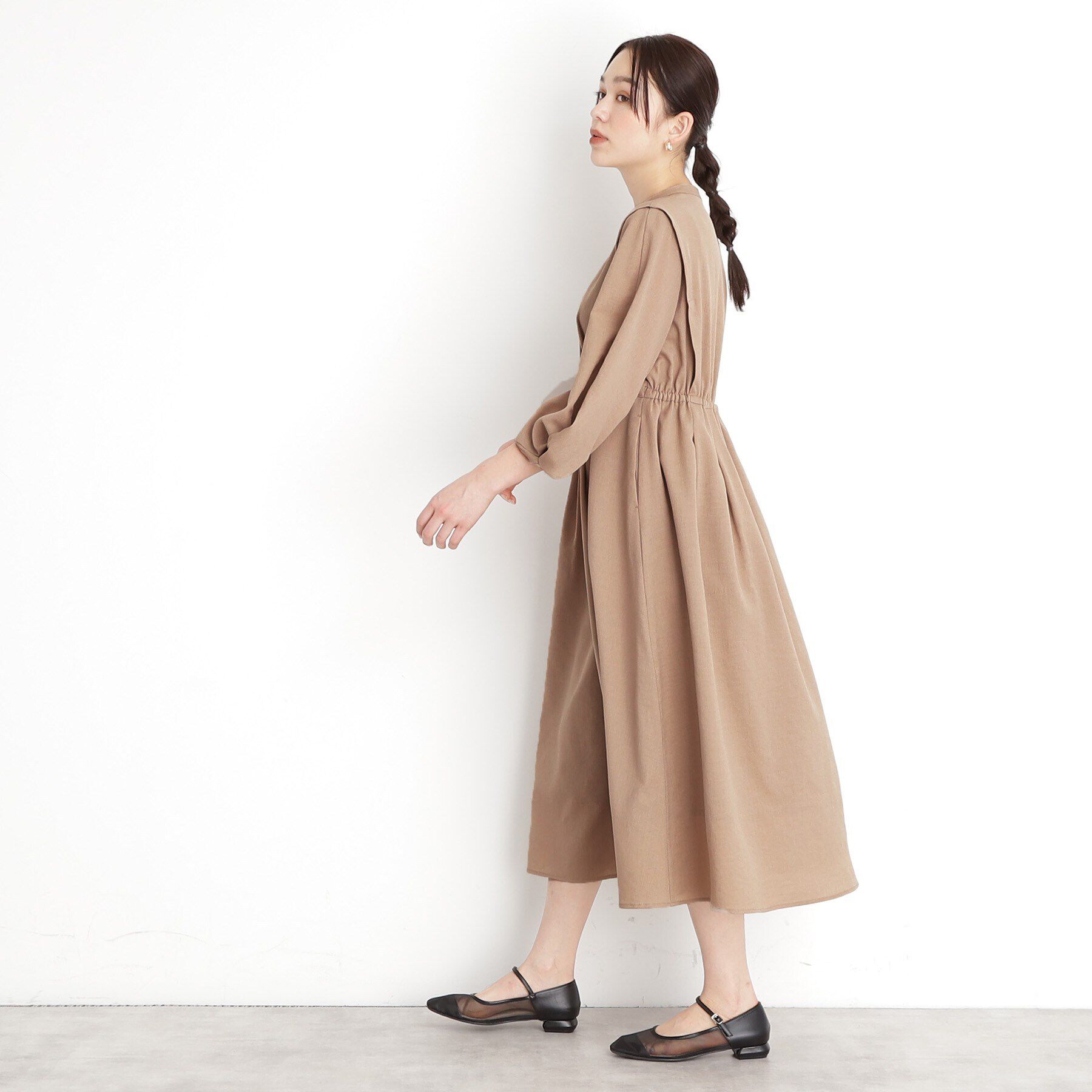 THE SHOP TK「麻調メッシュワンピース【洗える】」|ワンピース|
