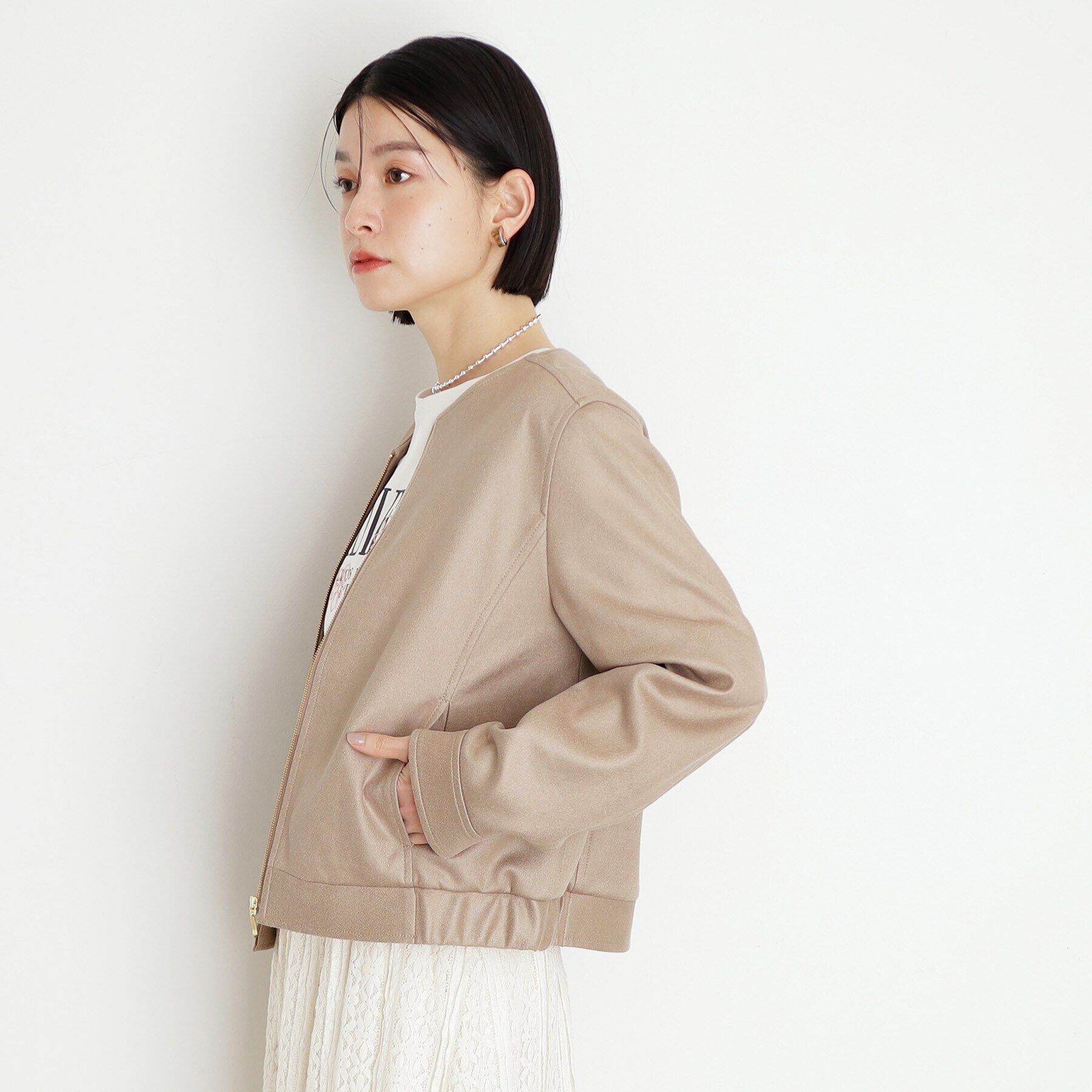 THE SHOP TK「ノーカラーブルゾン」|ブルゾン・スタジャン|