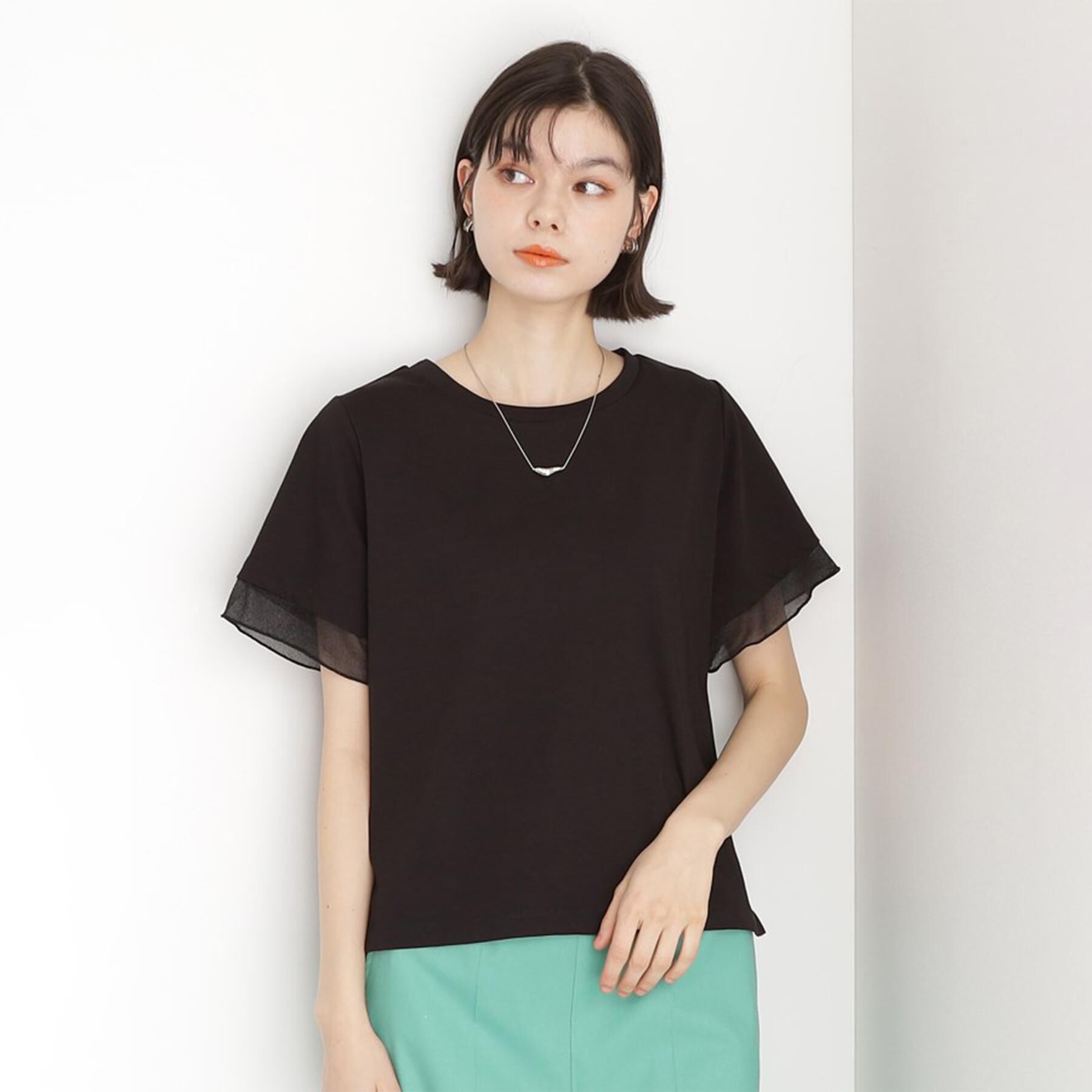 THE SHOP TK「袖シアーTシャツ【接触冷感/洗濯機OK】」|Tシャツ・カットソー|