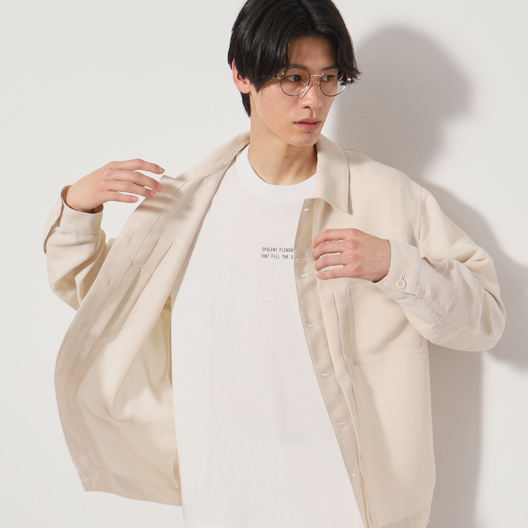 THE SHOP TK「パナマメッシュトラッカージャケット セットアップ可」|ブルゾン・スタジャン|アイボリー(004)