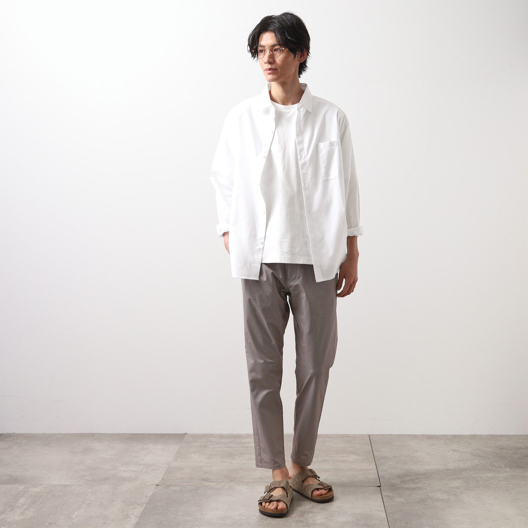 THE SHOP TK「綿麻ポリCOOLMAX（R）長袖シャツ」|シャツ・ブラウス|