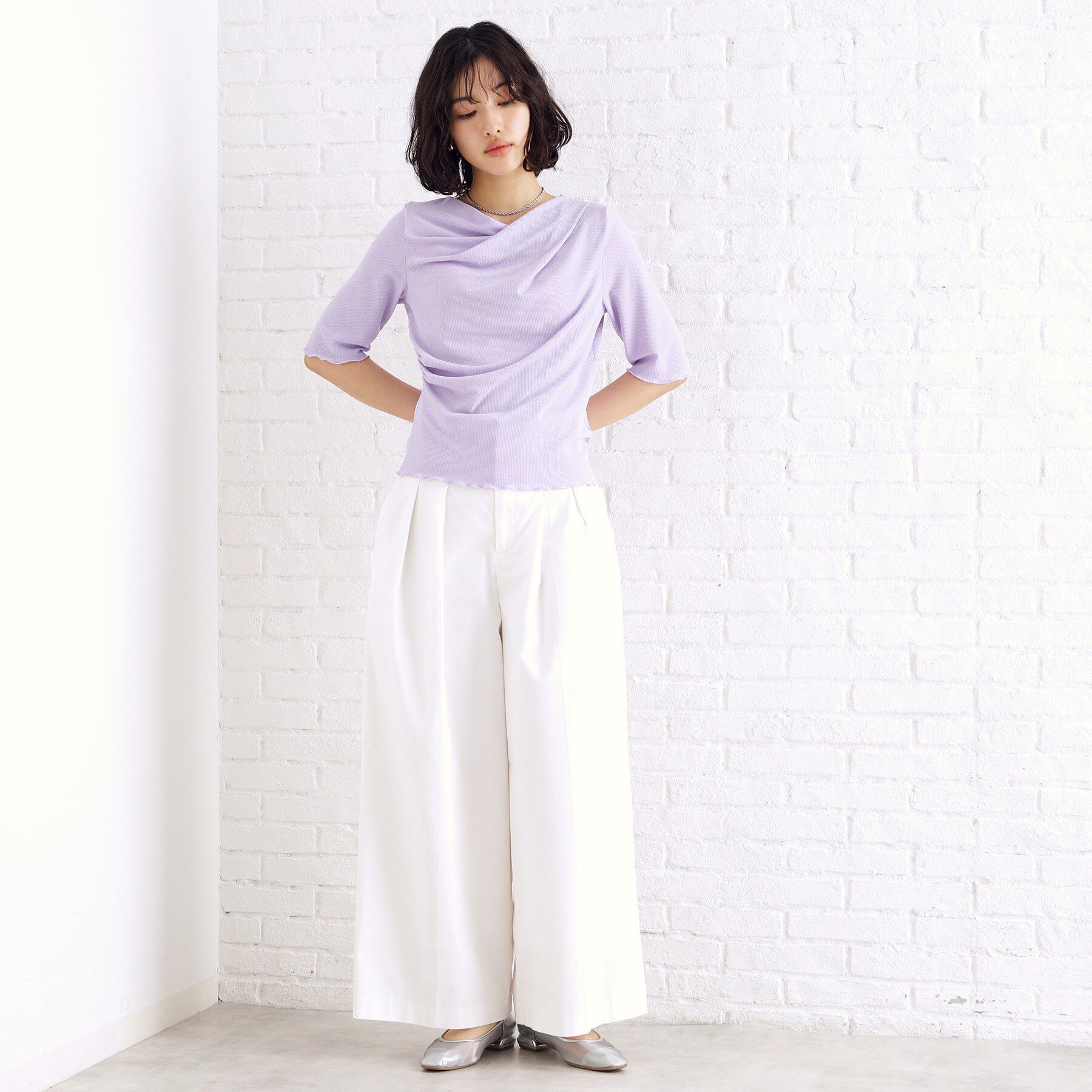 THE SHOP TK「ドレープカットソー【洗濯機OK/シワになりにくい】」|シャツ・ブラウス|