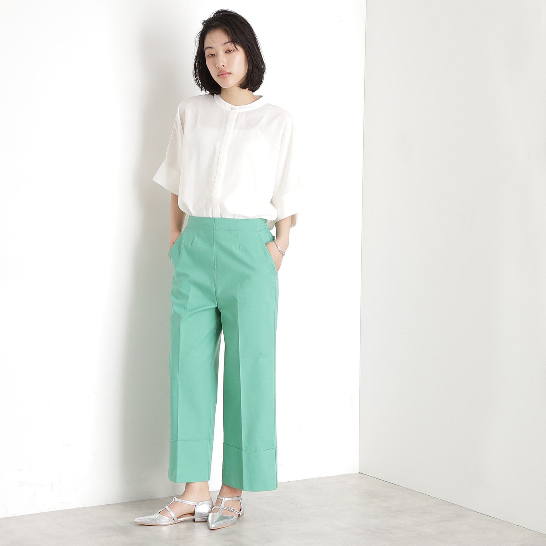 THE SHOP TK「麻混ワイドパンツ【洗える】」|その他|