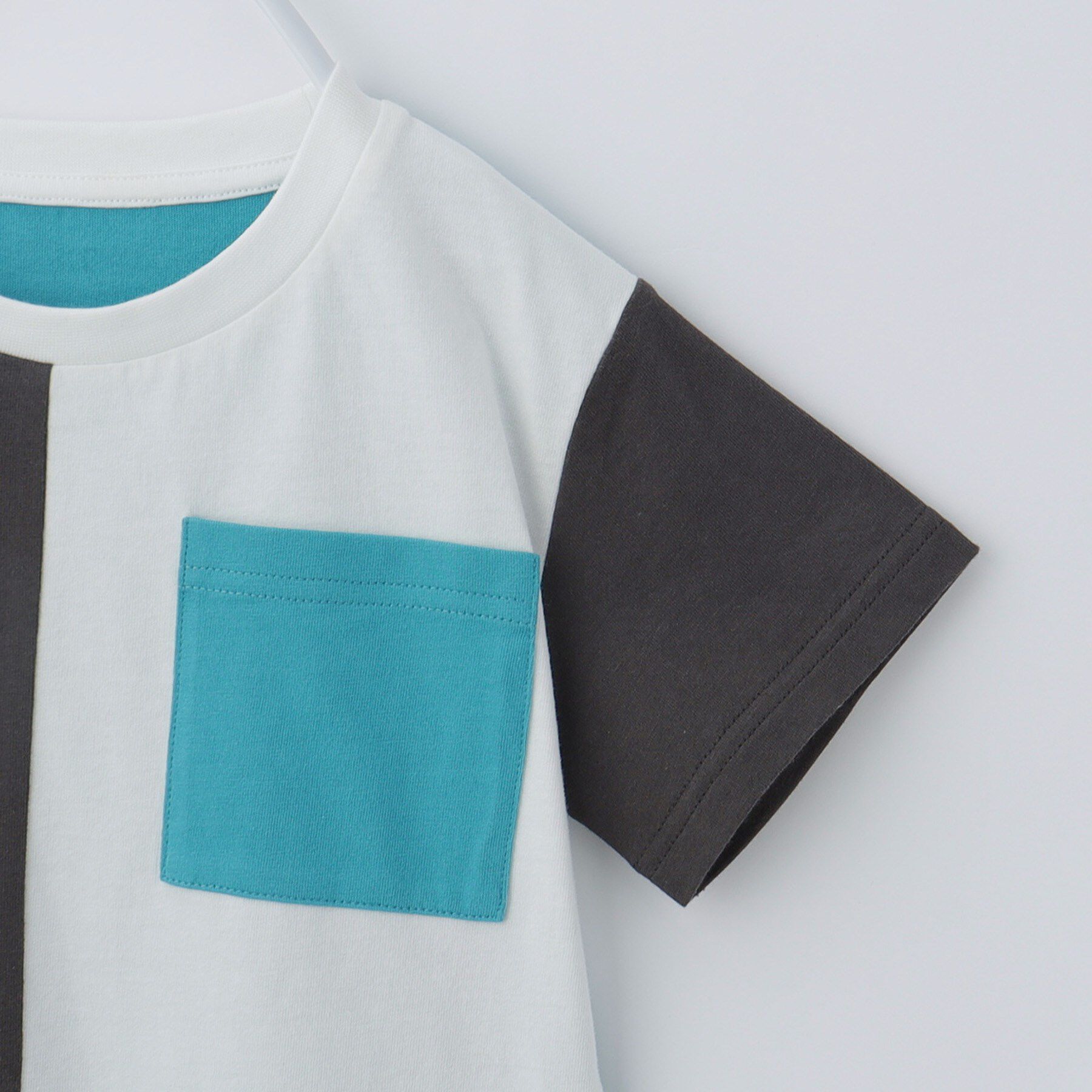 THE SHOP TK「【110-160/洗濯機OK】縦切替えポケットTシャツ」|Tシャツ・カットソー|