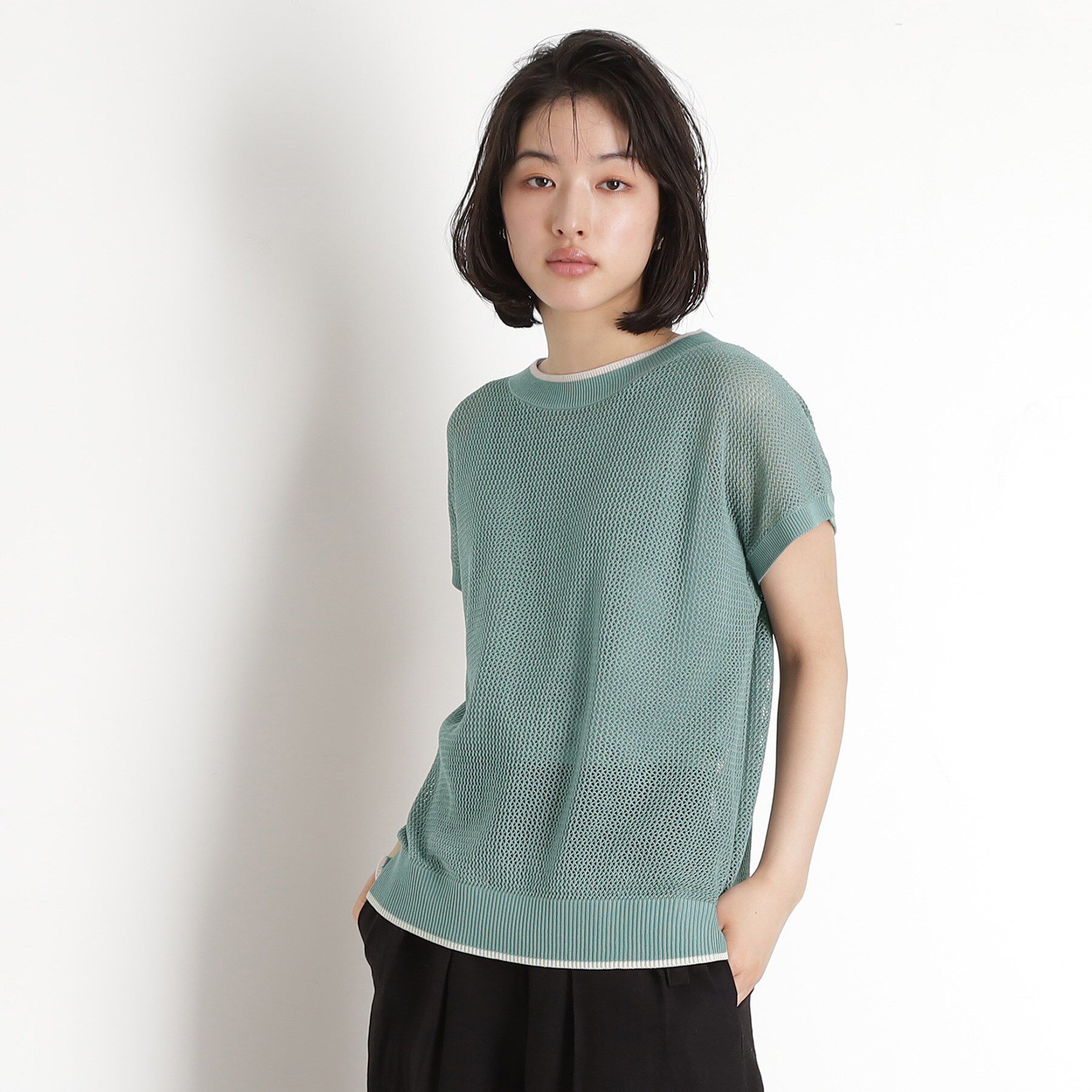 THE SHOP TK「フレンチスリーブメッシュニットタンクセット【洗える】」|その他|