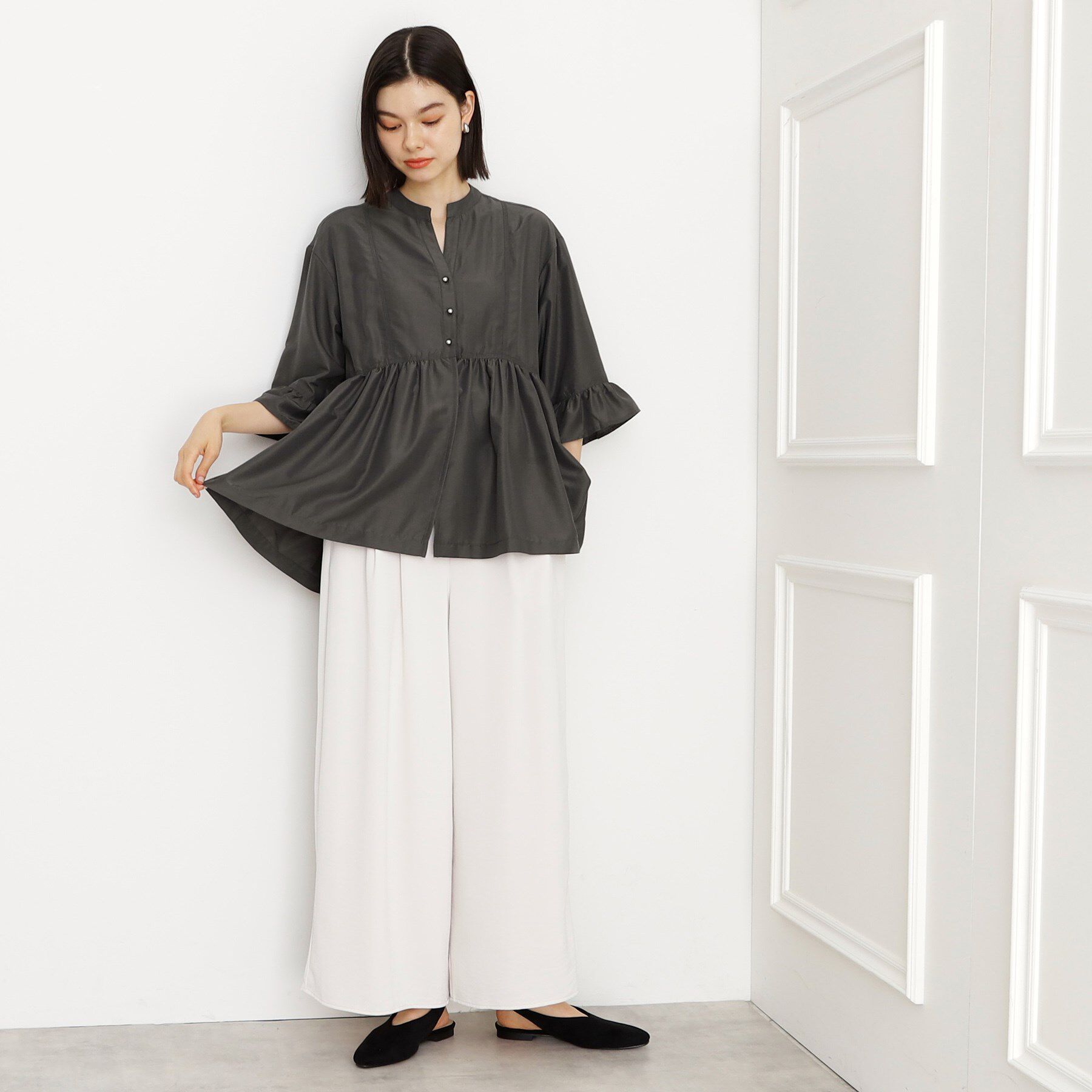 THE SHOP TK「フリルチュニックブラウス【洗濯機OK】」|シャツ・ブラウス|