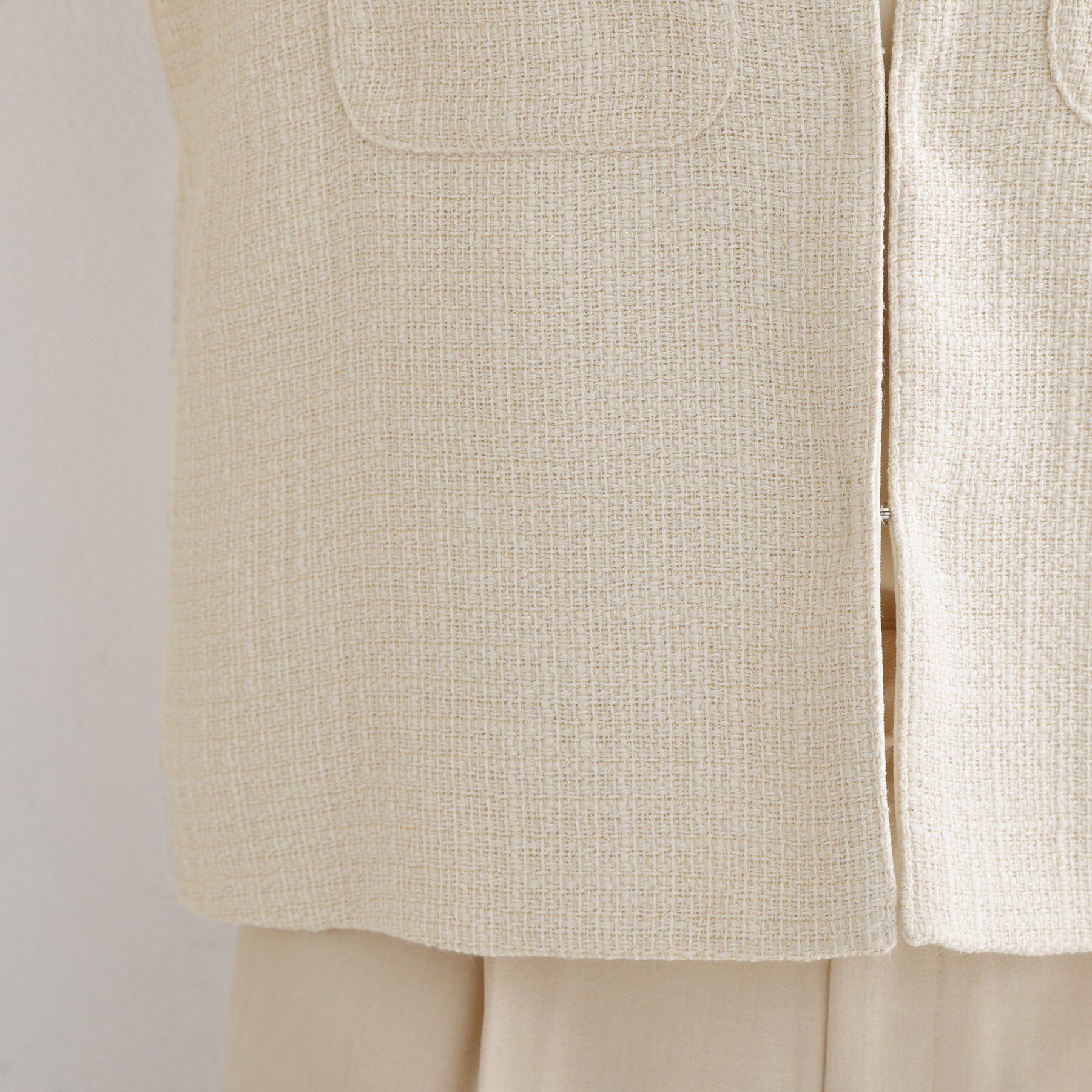 THE SHOP TK「【通勤・セレモニー】ツイードノーカラージャケット」|ノーカラージャケット|