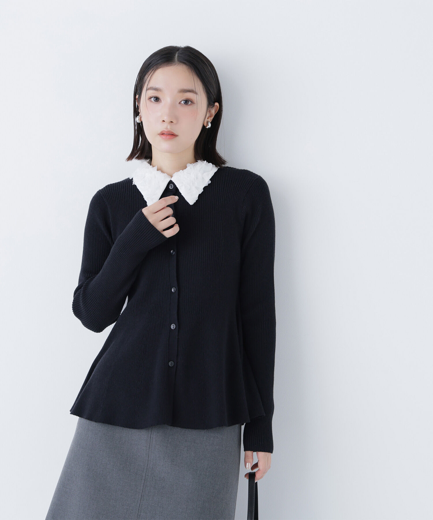  「2wayカラーペプラムニット」|ニット・セーター|