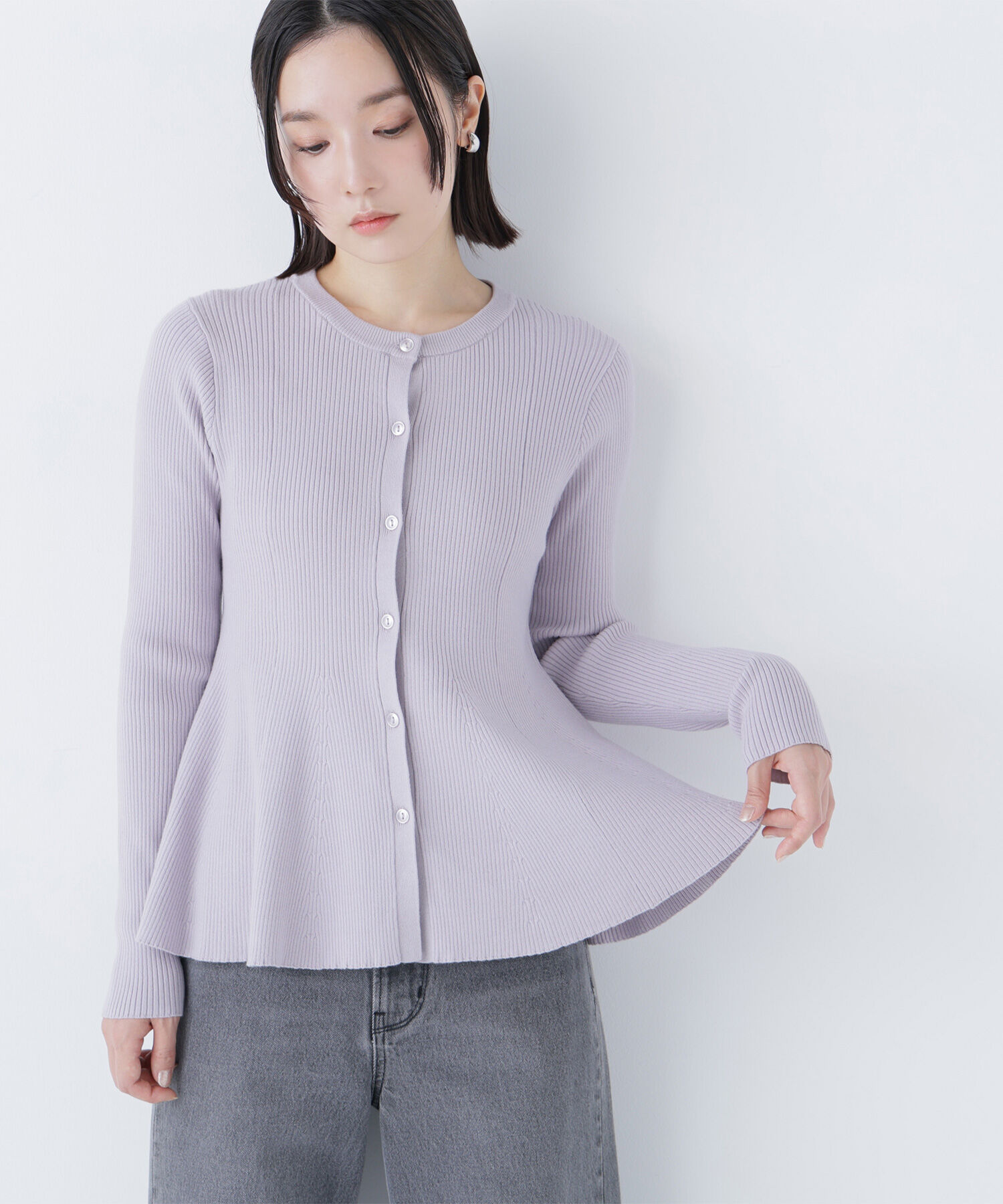  「2wayカラーペプラムニット」|ニット・セーター|