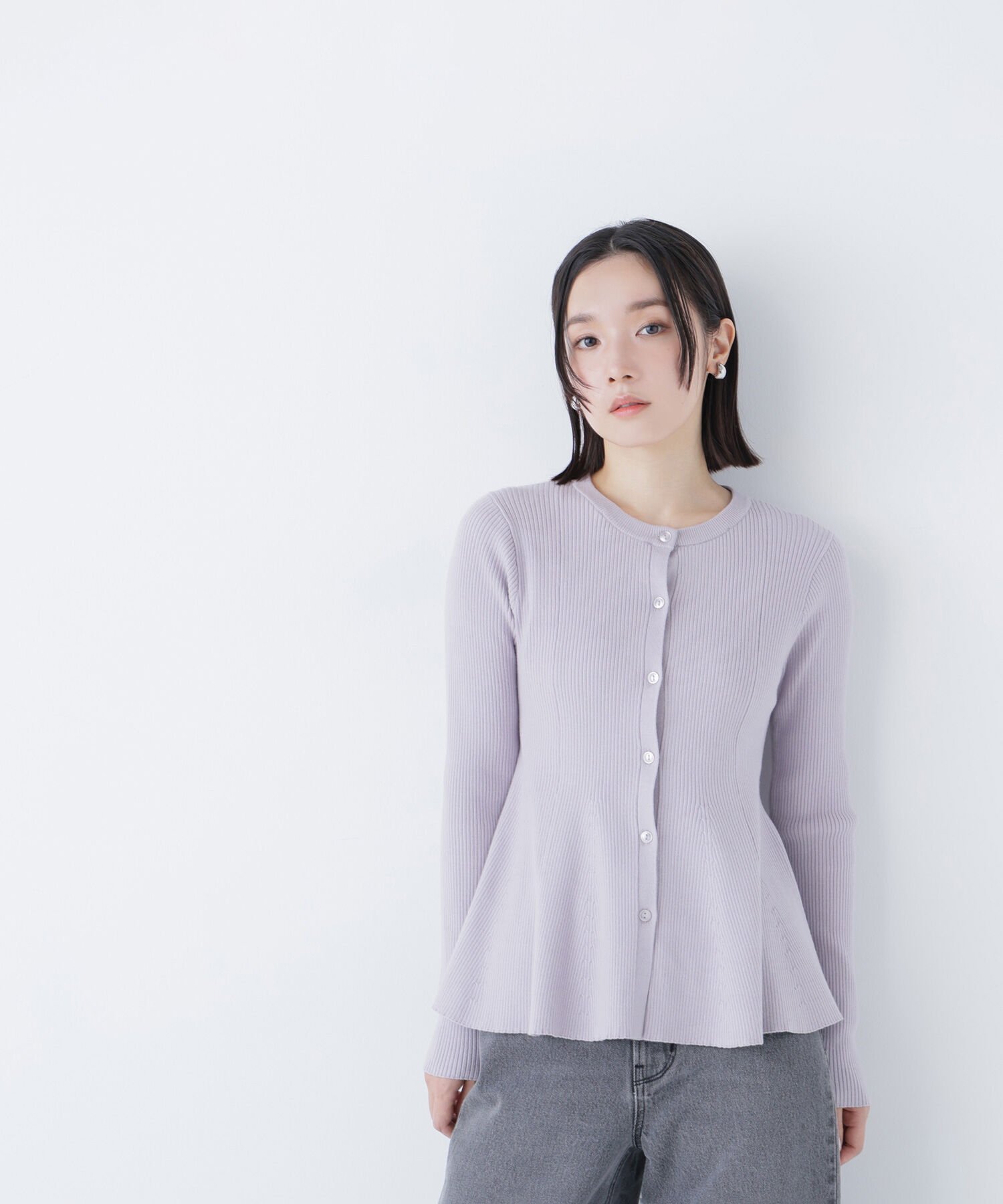  「2wayカラーペプラムニット」|ニット・セーター|