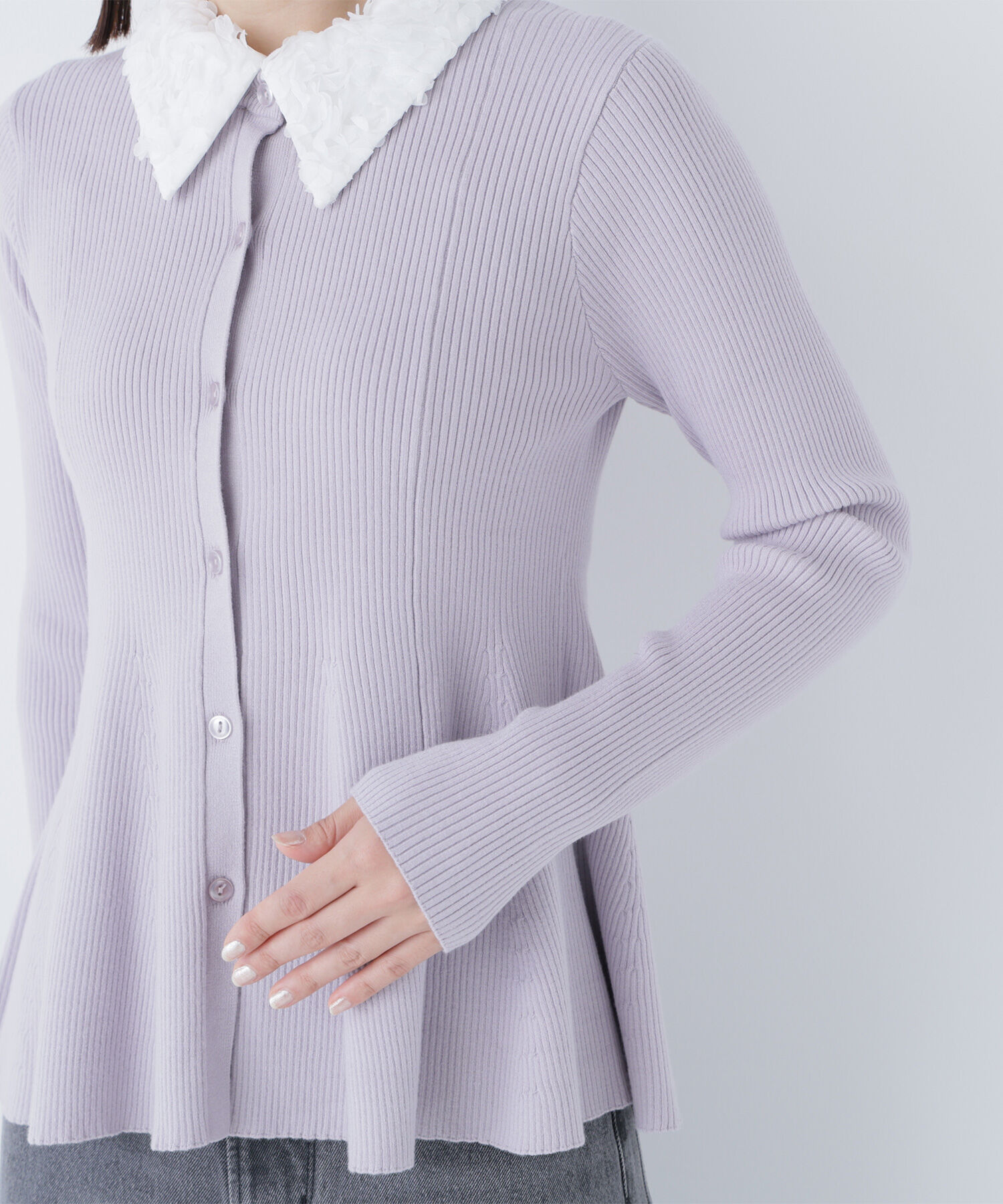  「2wayカラーペプラムニット」|ニット・セーター|