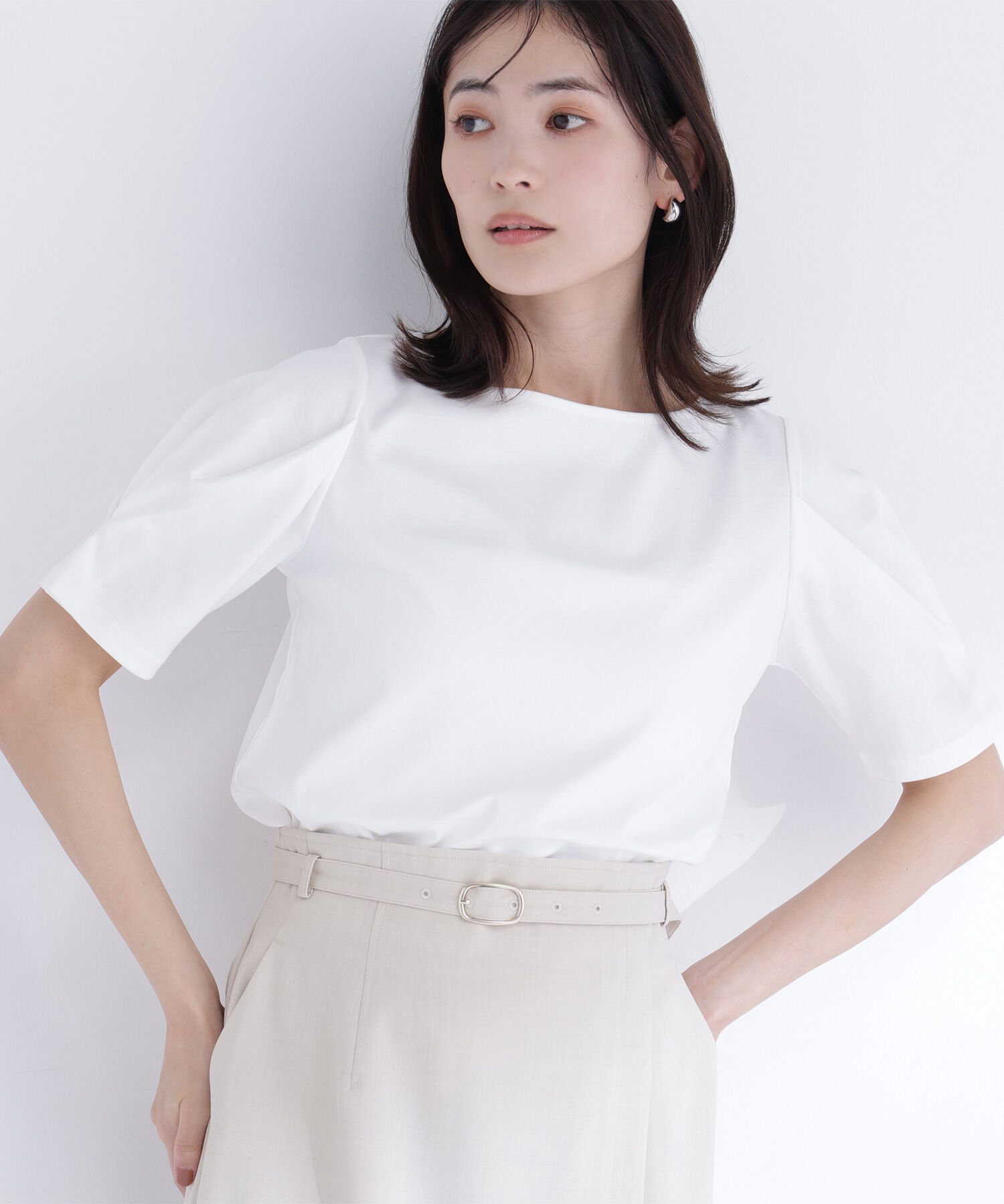  「ベーシックTシャツ フォルムスリーブ」|Tシャツ・カットソー|