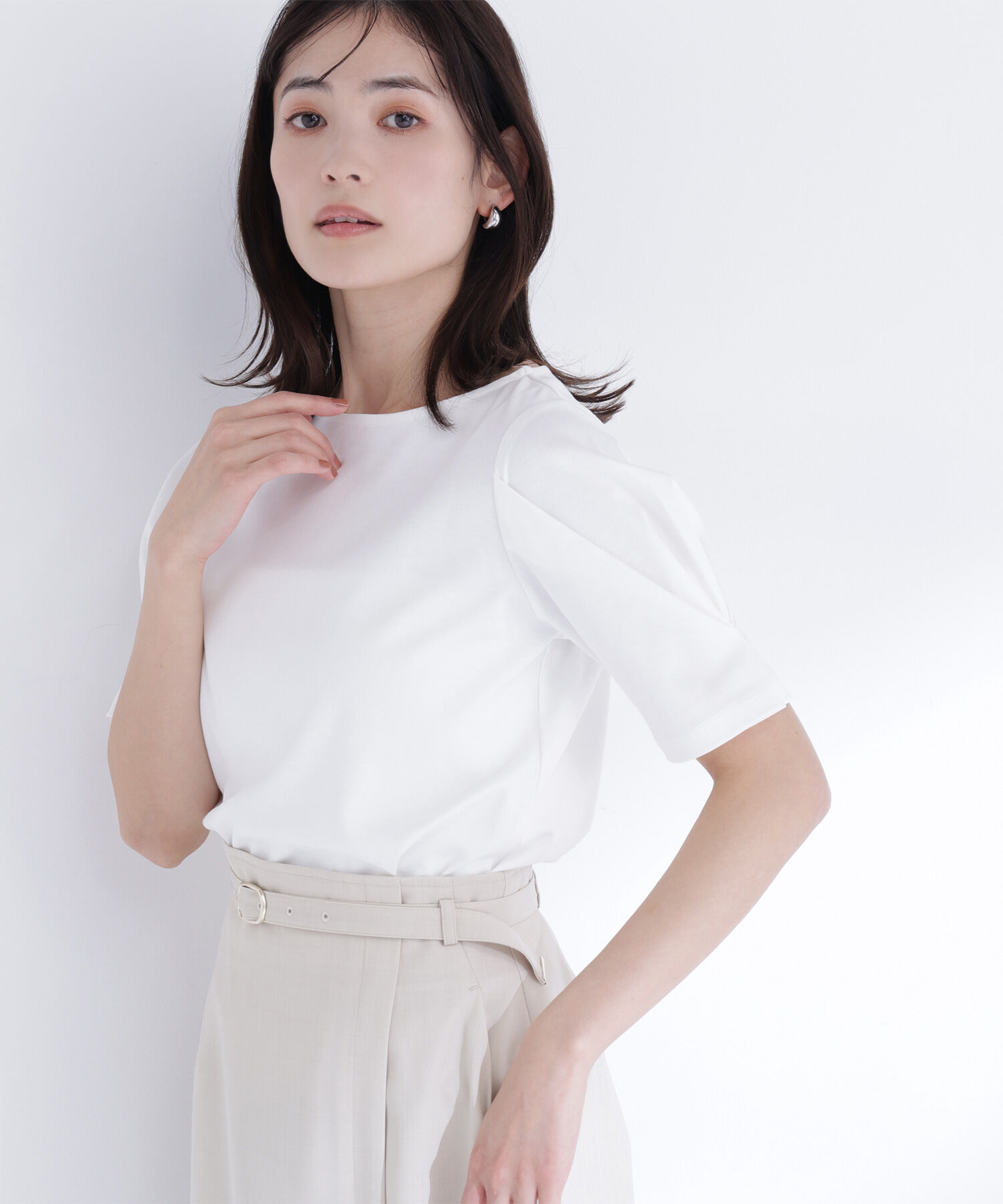  「ベーシックTシャツ フォルムスリーブ」|Tシャツ・カットソー|