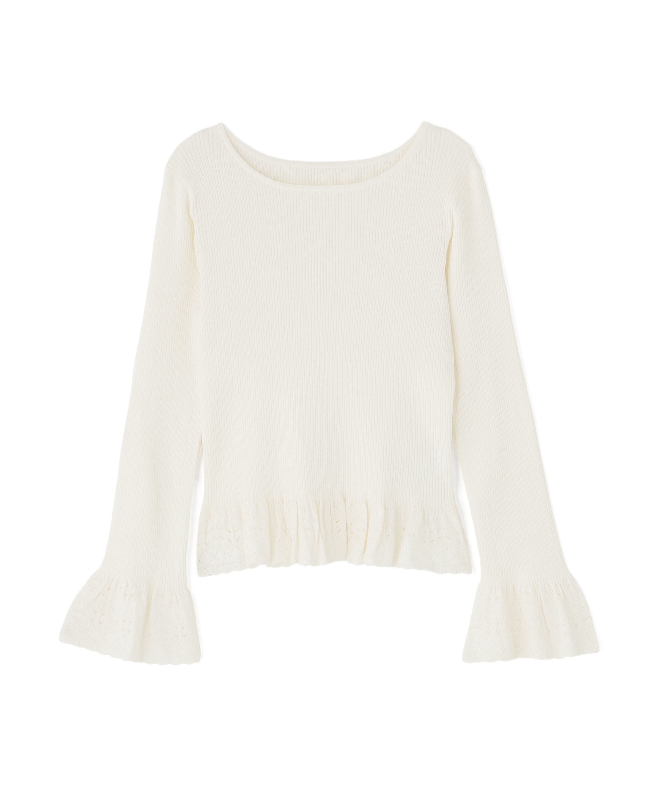  「柄編みフレアスリーブニット」|ニット・セーター|