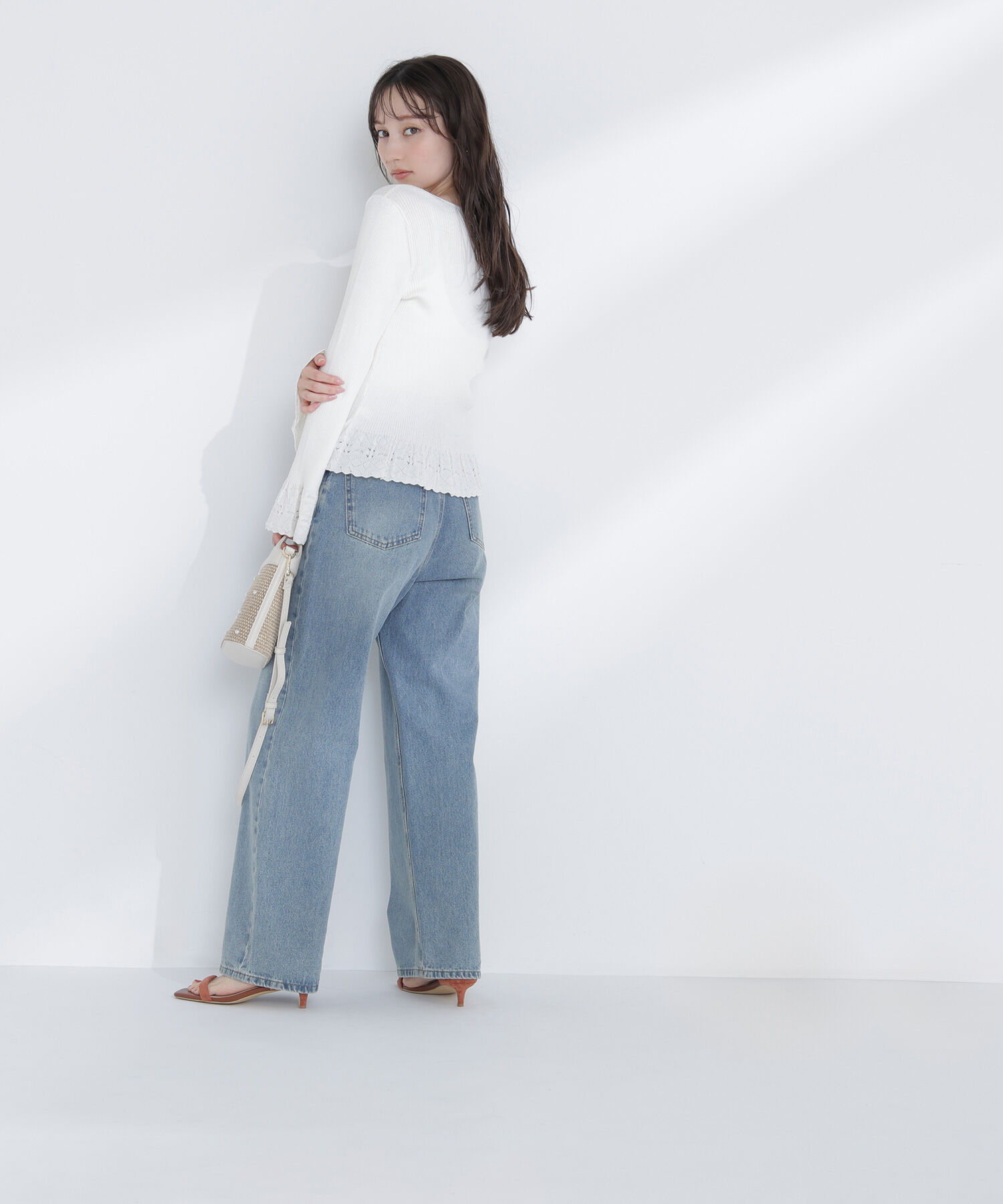 「柄編みフレアスリーブニット」|ニット・セーター|