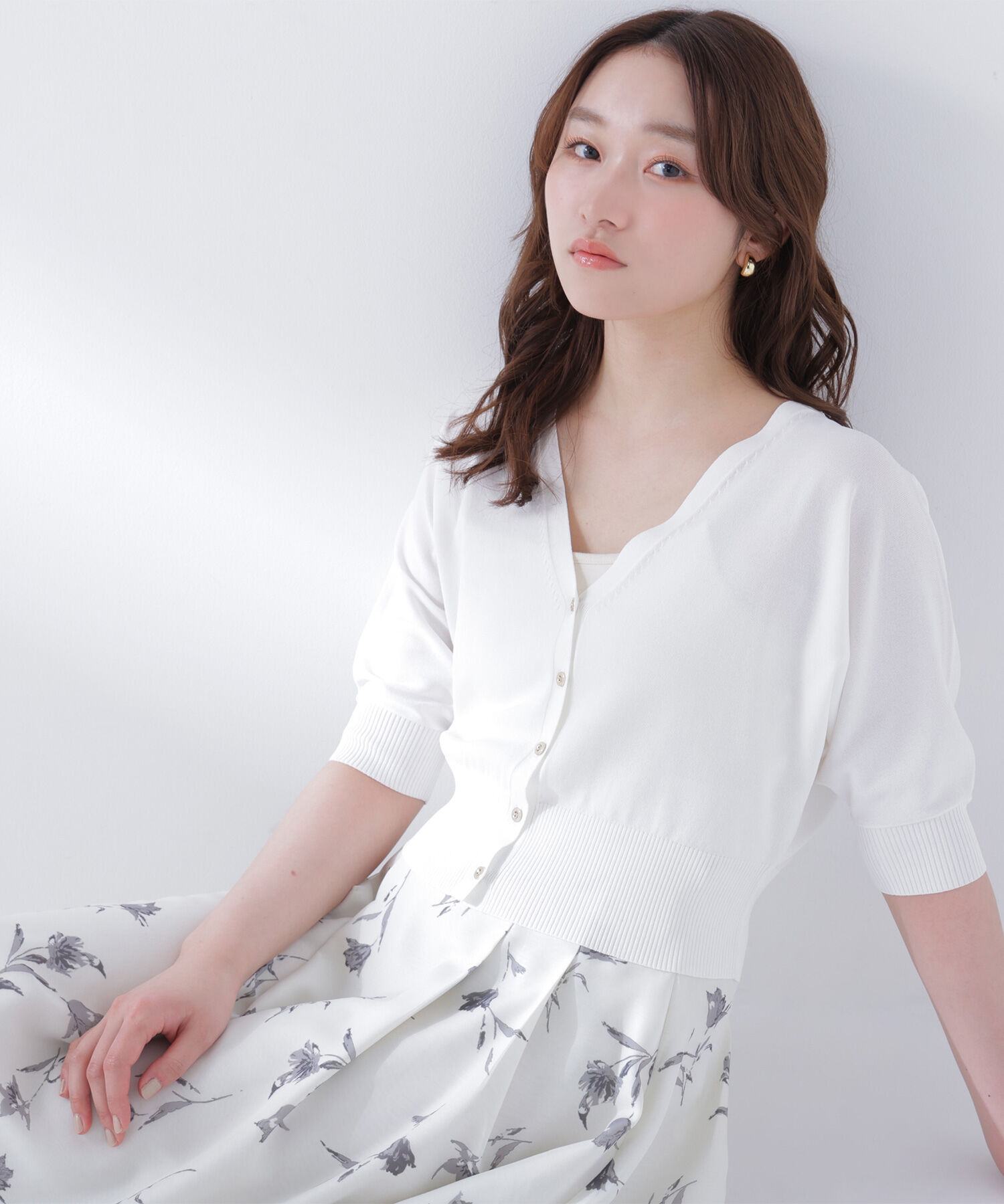  「ドルマンボレロカーディガン」|ニット・セーター|オフホワイト1