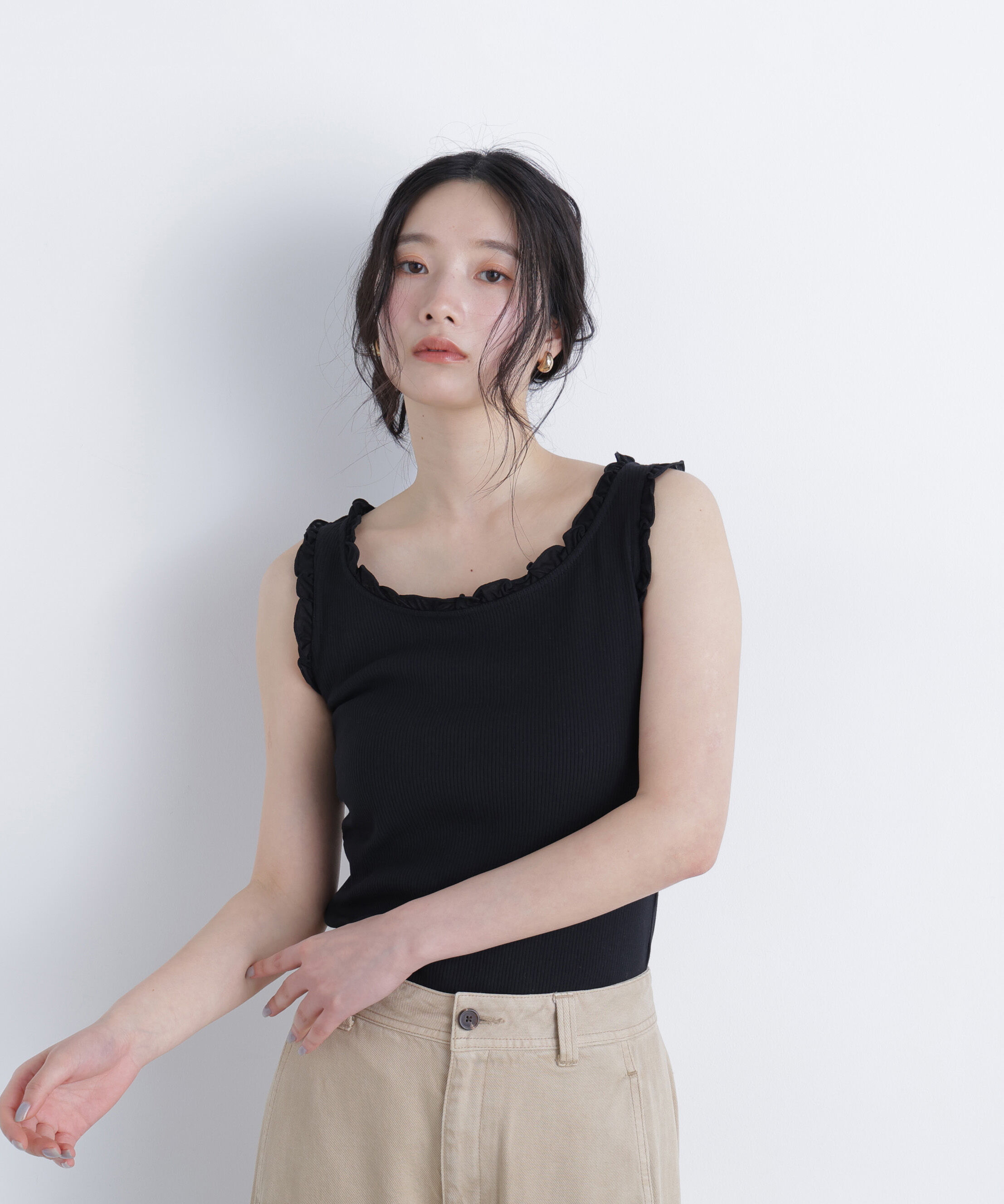  「フリルテレコカットソー」|Tシャツ・カットソー|