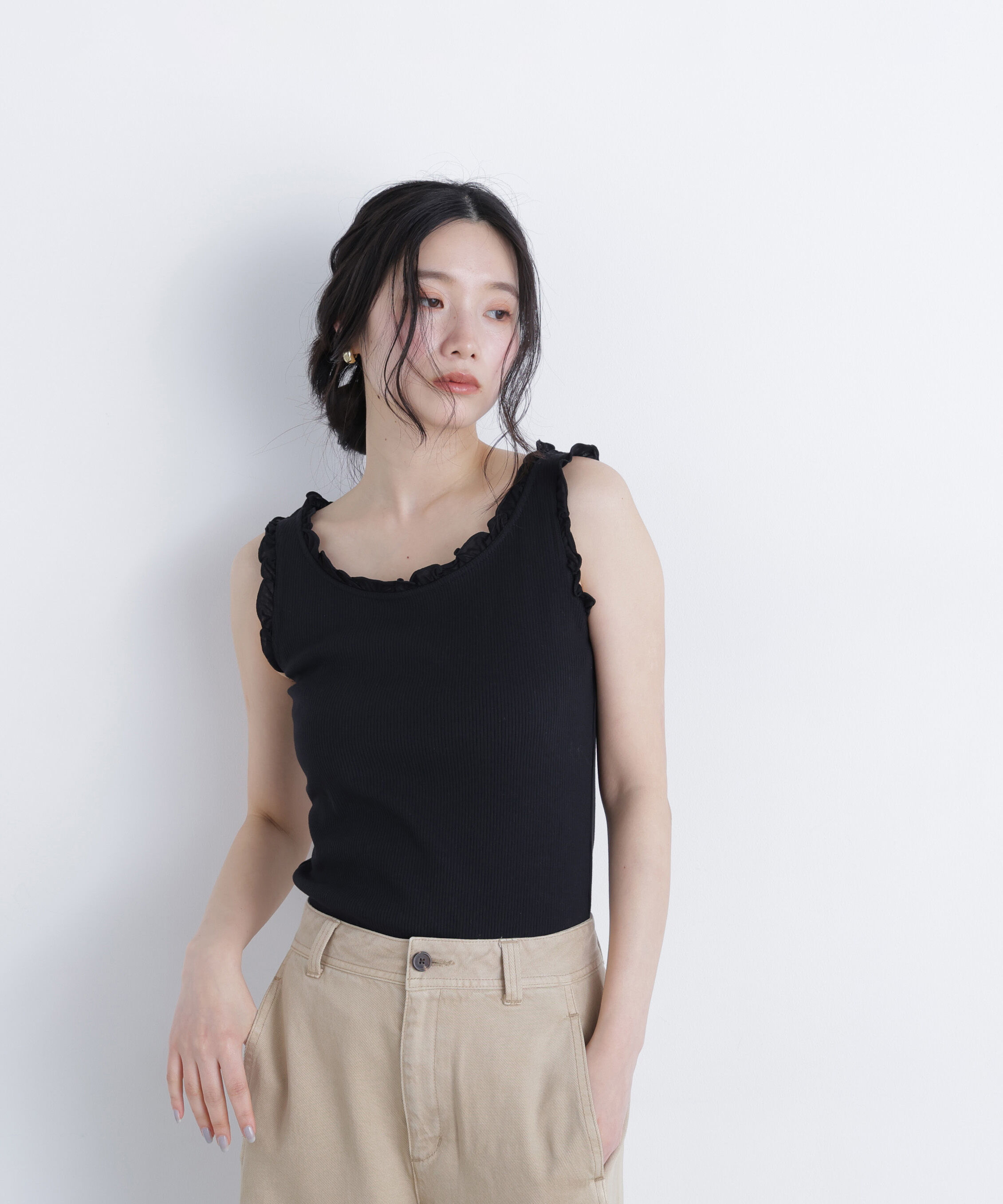  「フリルテレコカットソー」|Tシャツ・カットソー|