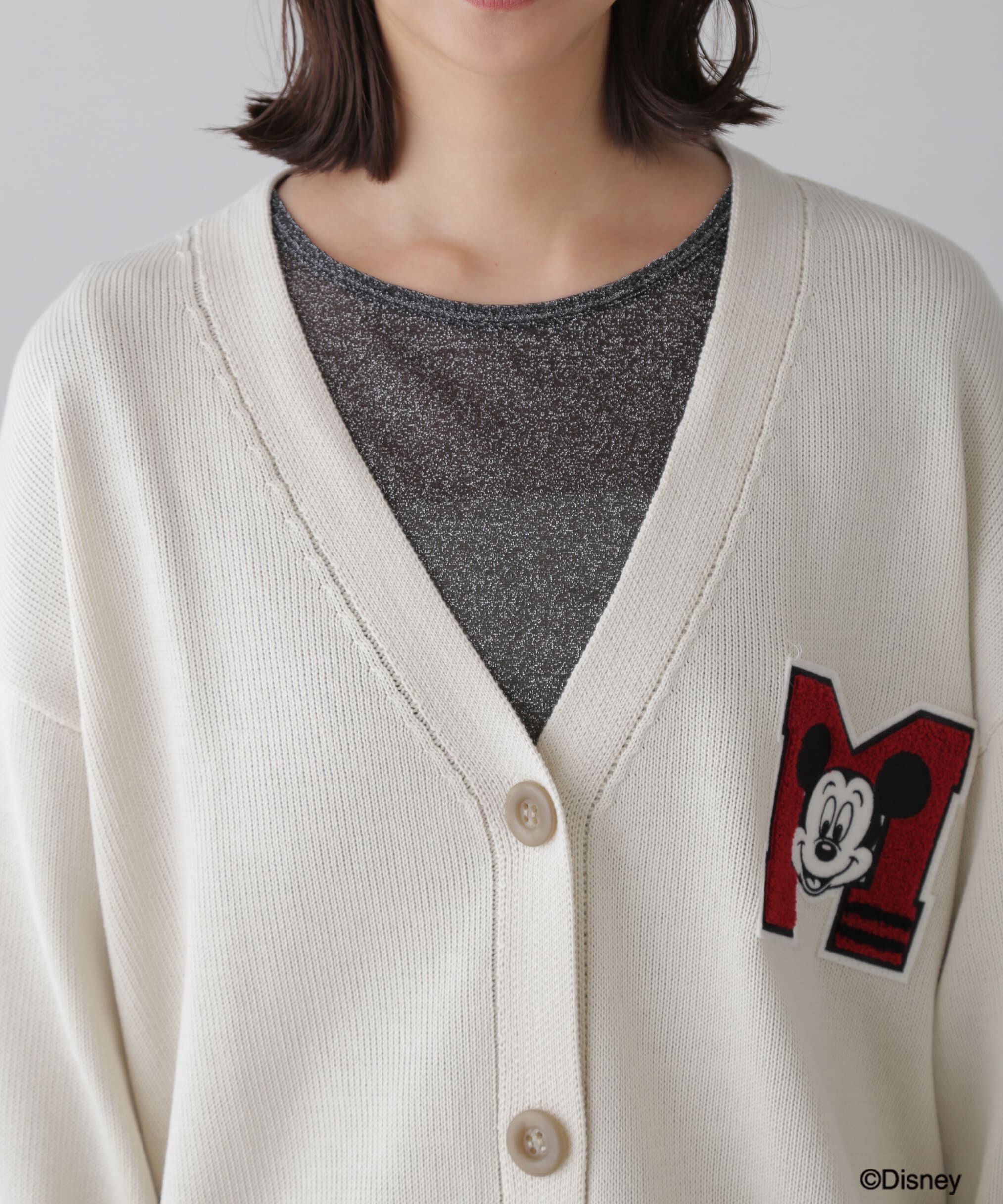  「〈ディズニーコレクション〉サガラワッペンニットカーディガン」|ニット・セーター|