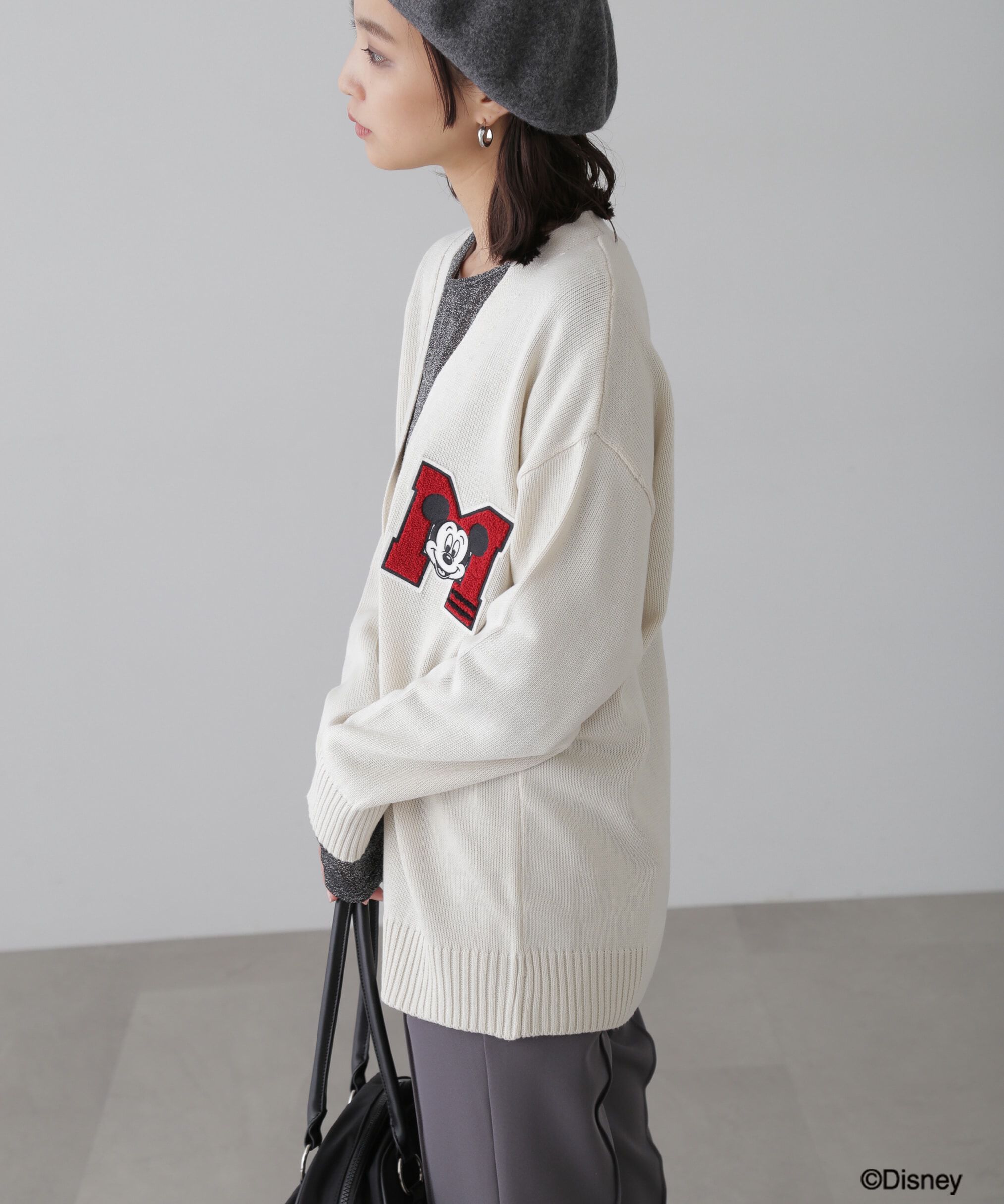  「〈ディズニーコレクション〉サガラワッペンニットカーディガン」|ニット・セーター|