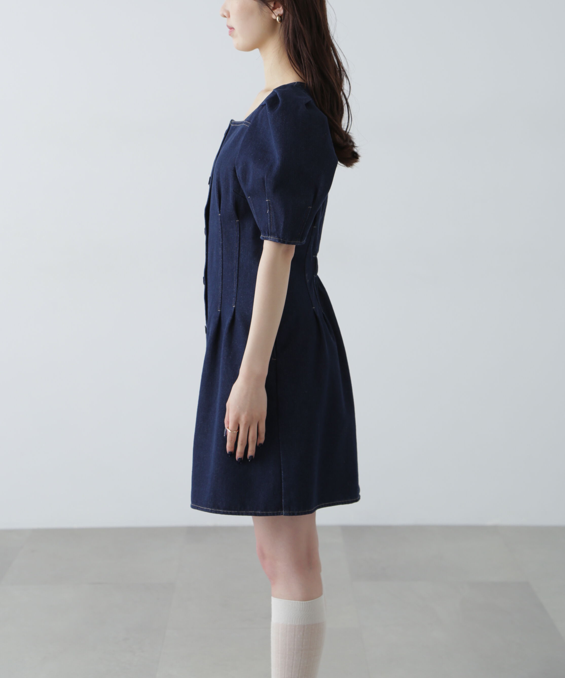  「デニムミニワンピース」|ワンピース|