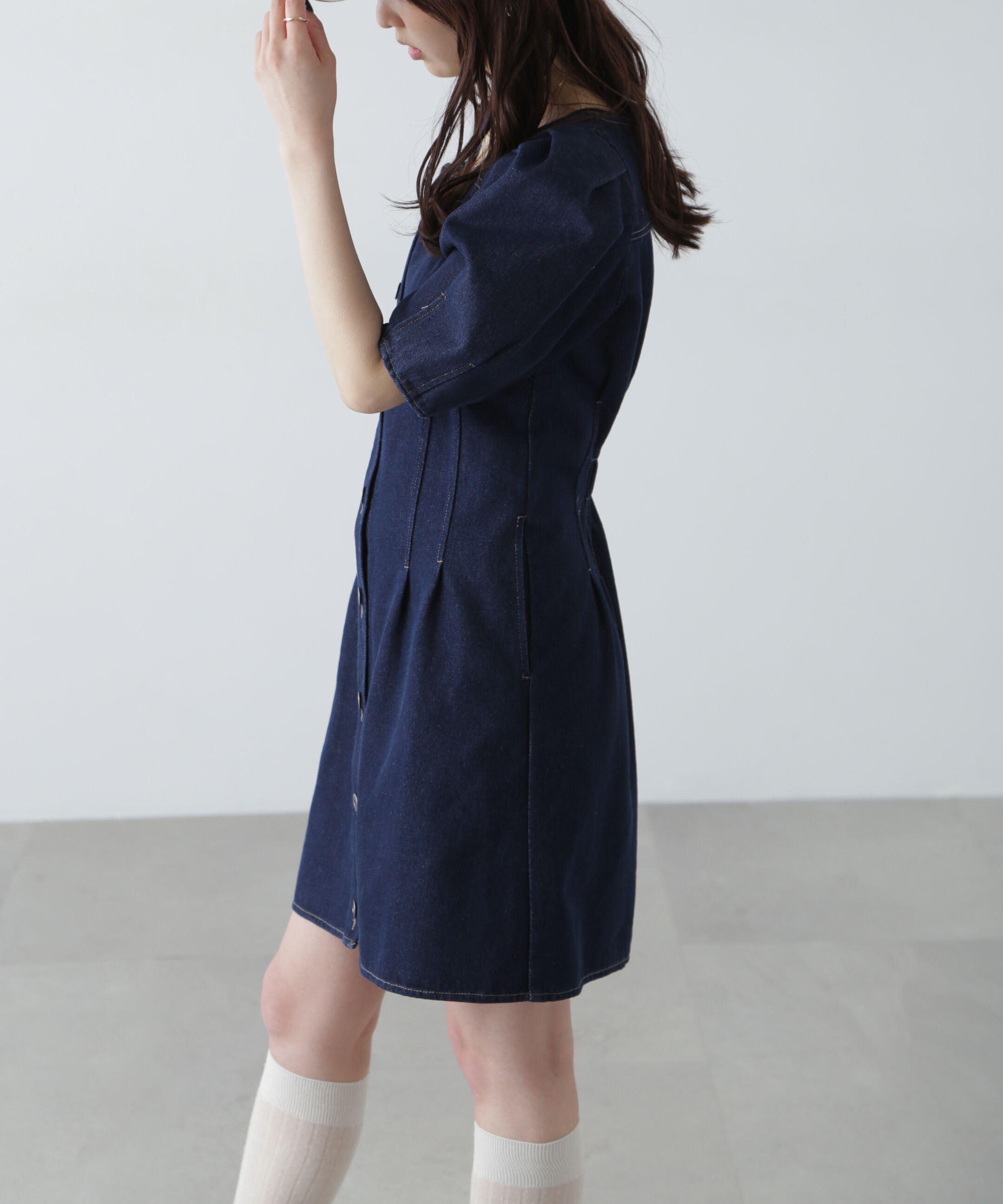  「デニムミニワンピース」|ワンピース|
