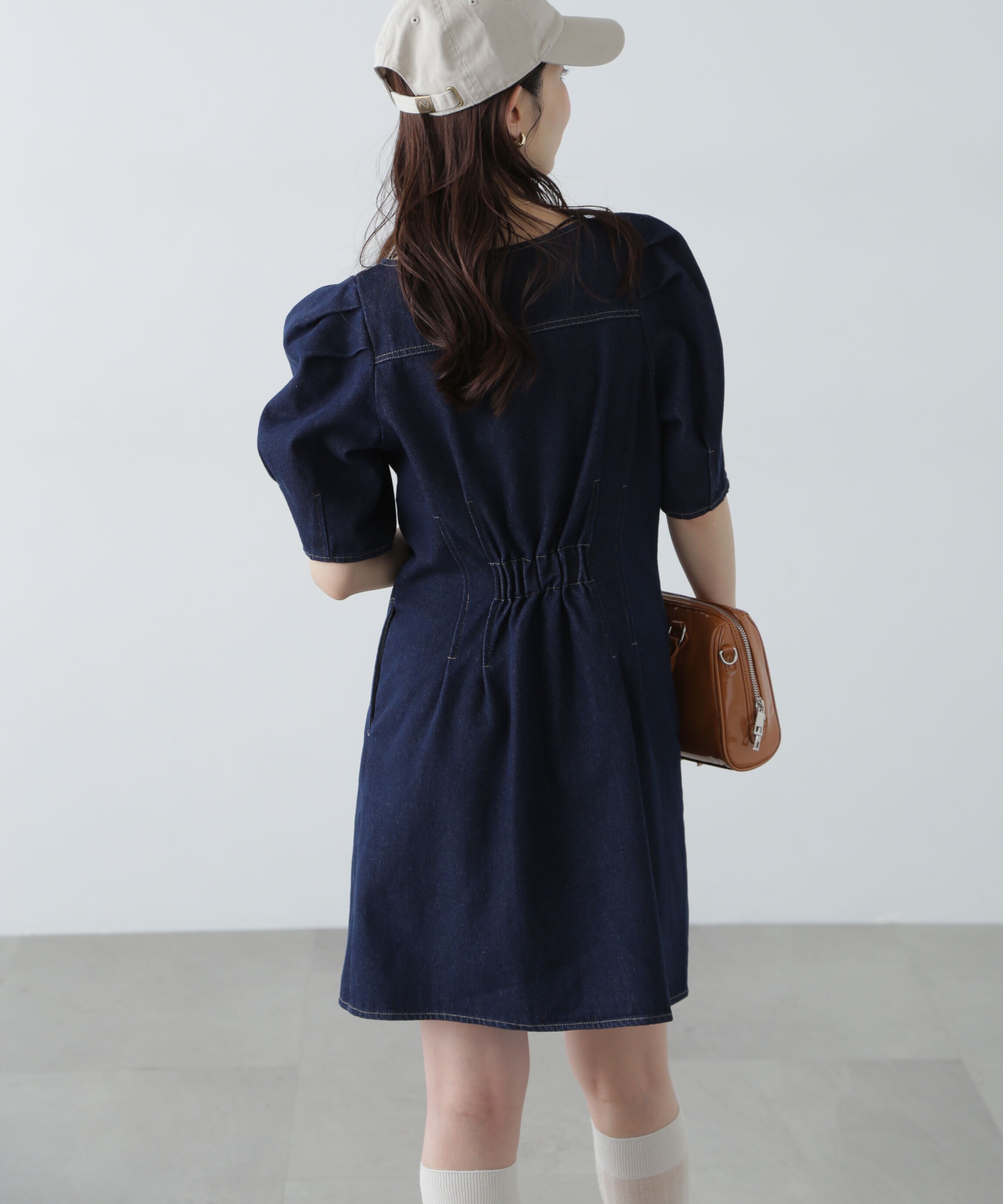  「デニムミニワンピース」|ワンピース|