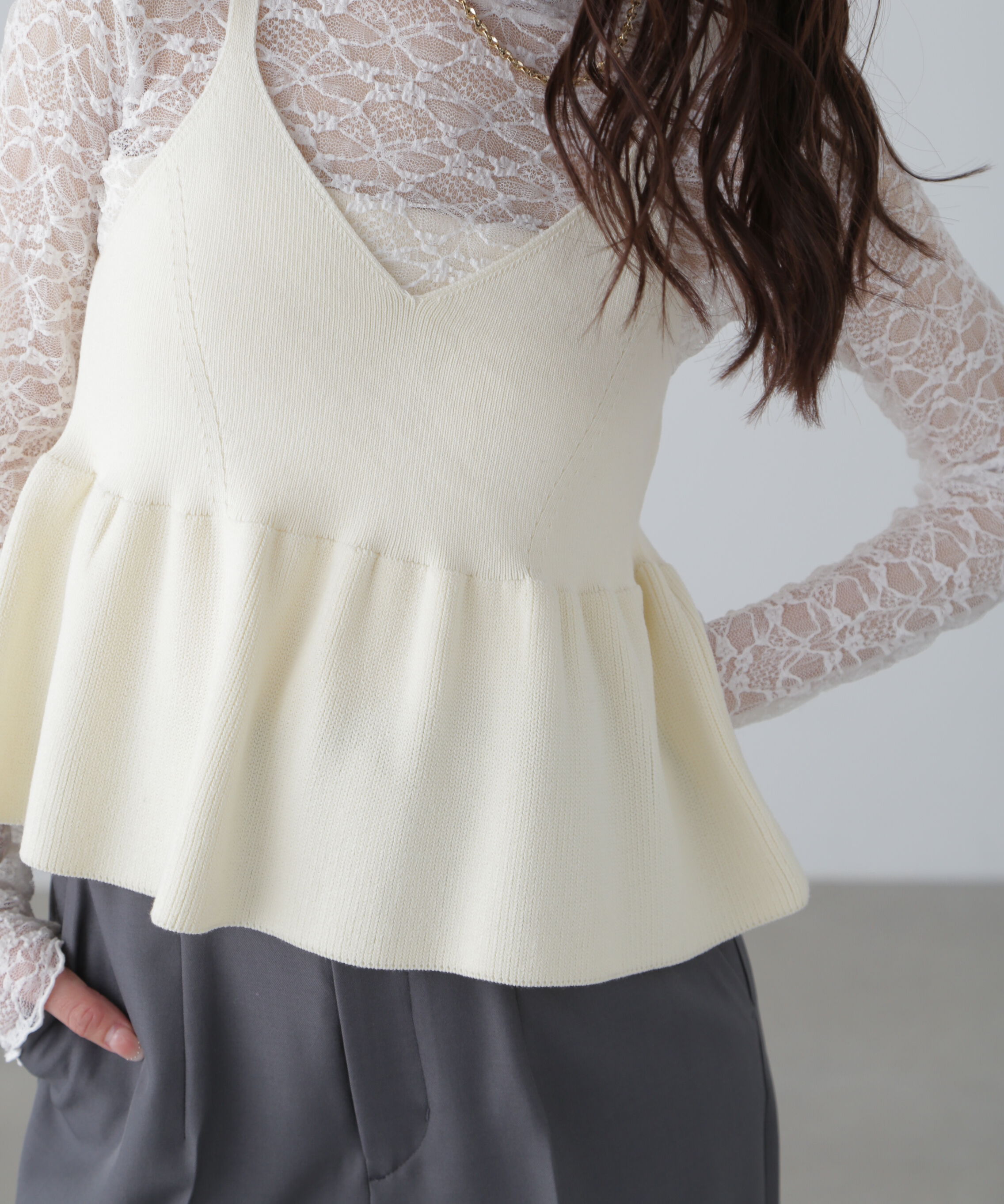  「ニットペプラムビスチェ」|ニット・セーター|