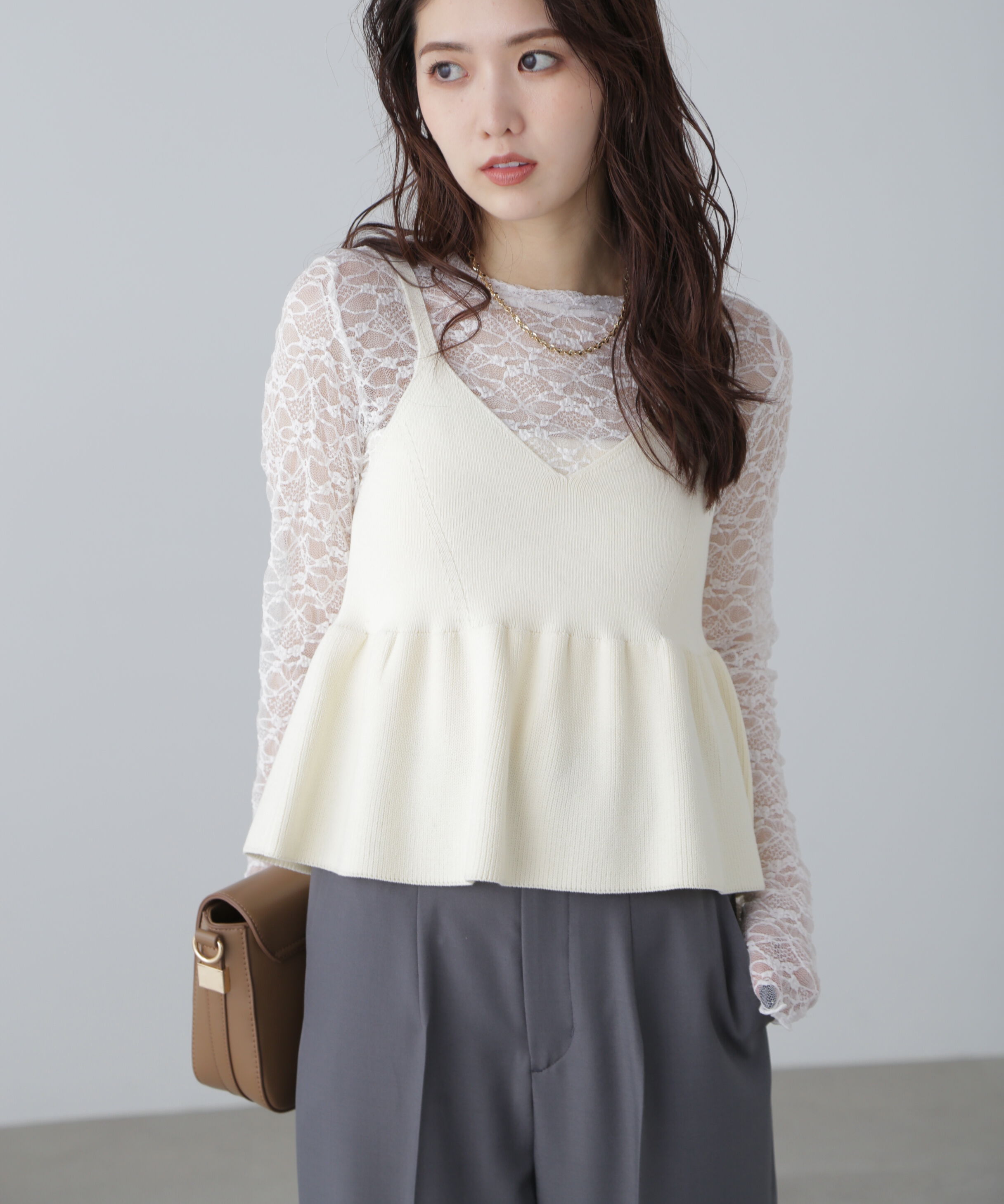  「ニットペプラムビスチェ」|ニット・セーター|