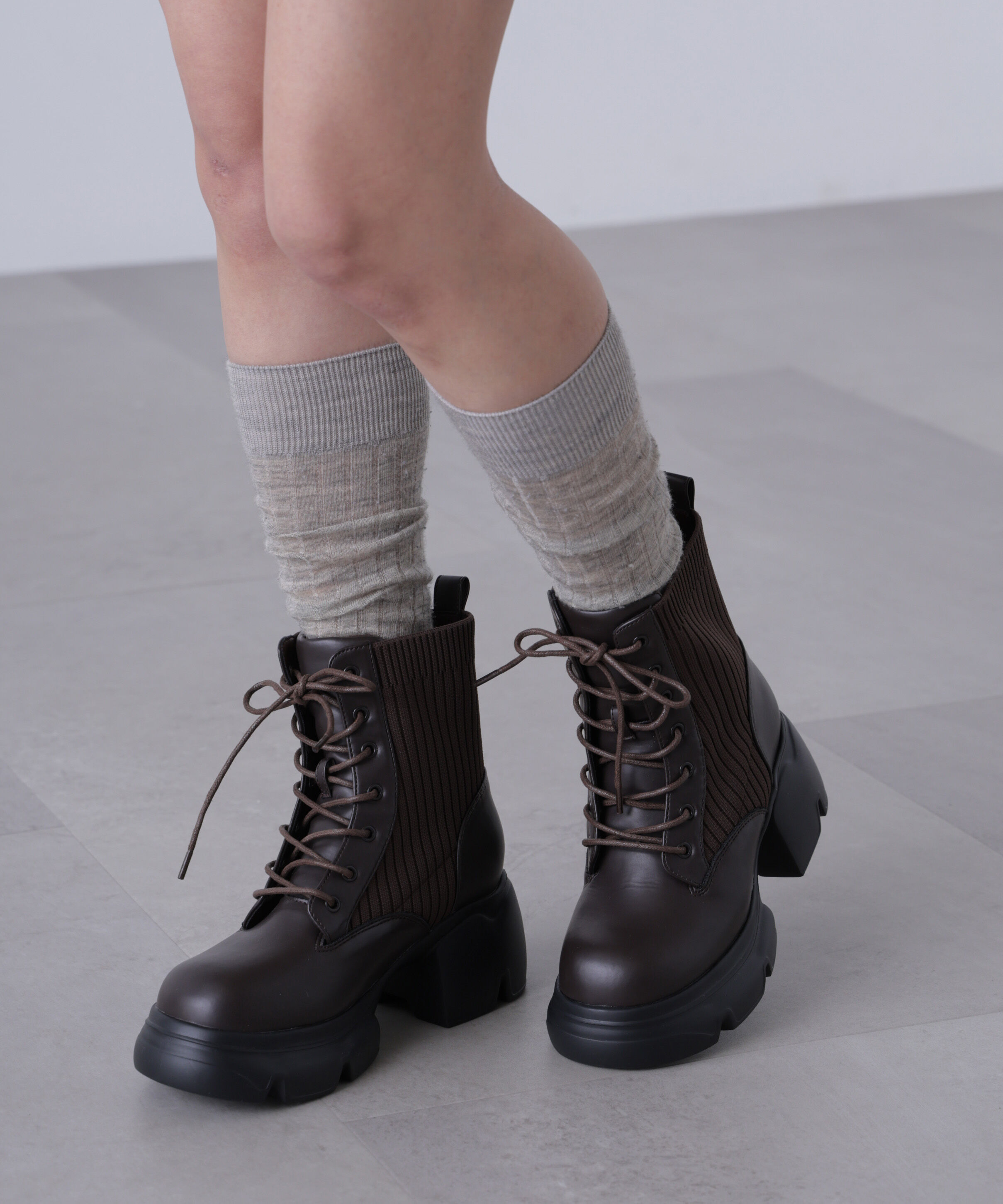  「レースアップブーツ」|その他|ブラウン