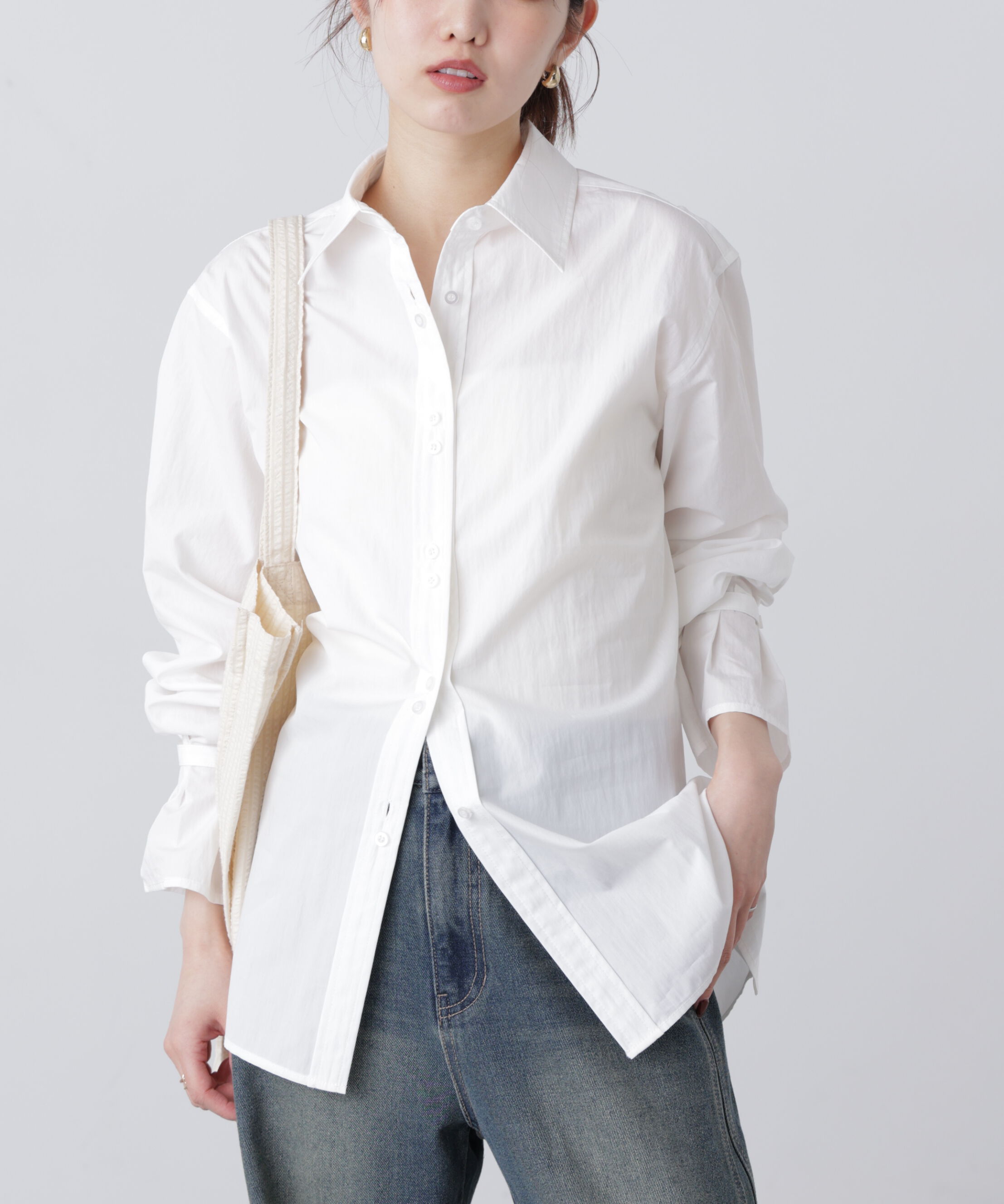  「ウエストシェイプレースアップシャツ」|シャツ・ブラウス|オフ