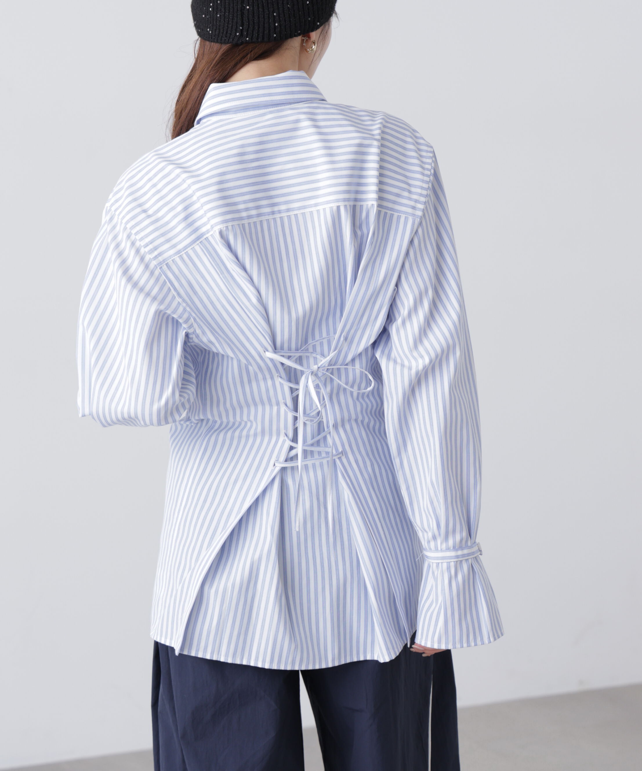  「ウエストシェイプレースアップシャツ」|シャツ・ブラウス|
