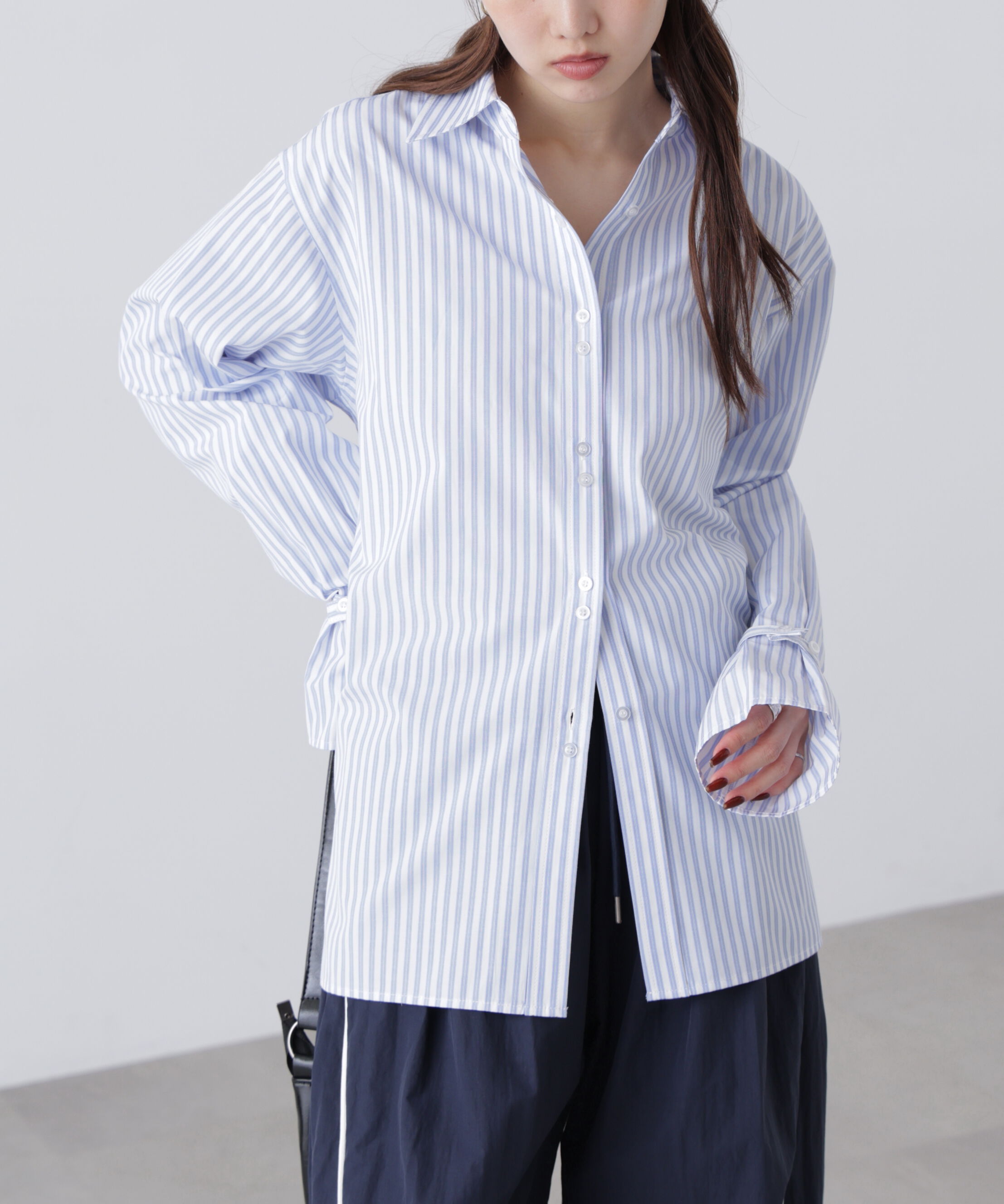  「ウエストシェイプレースアップシャツ」|シャツ・ブラウス|