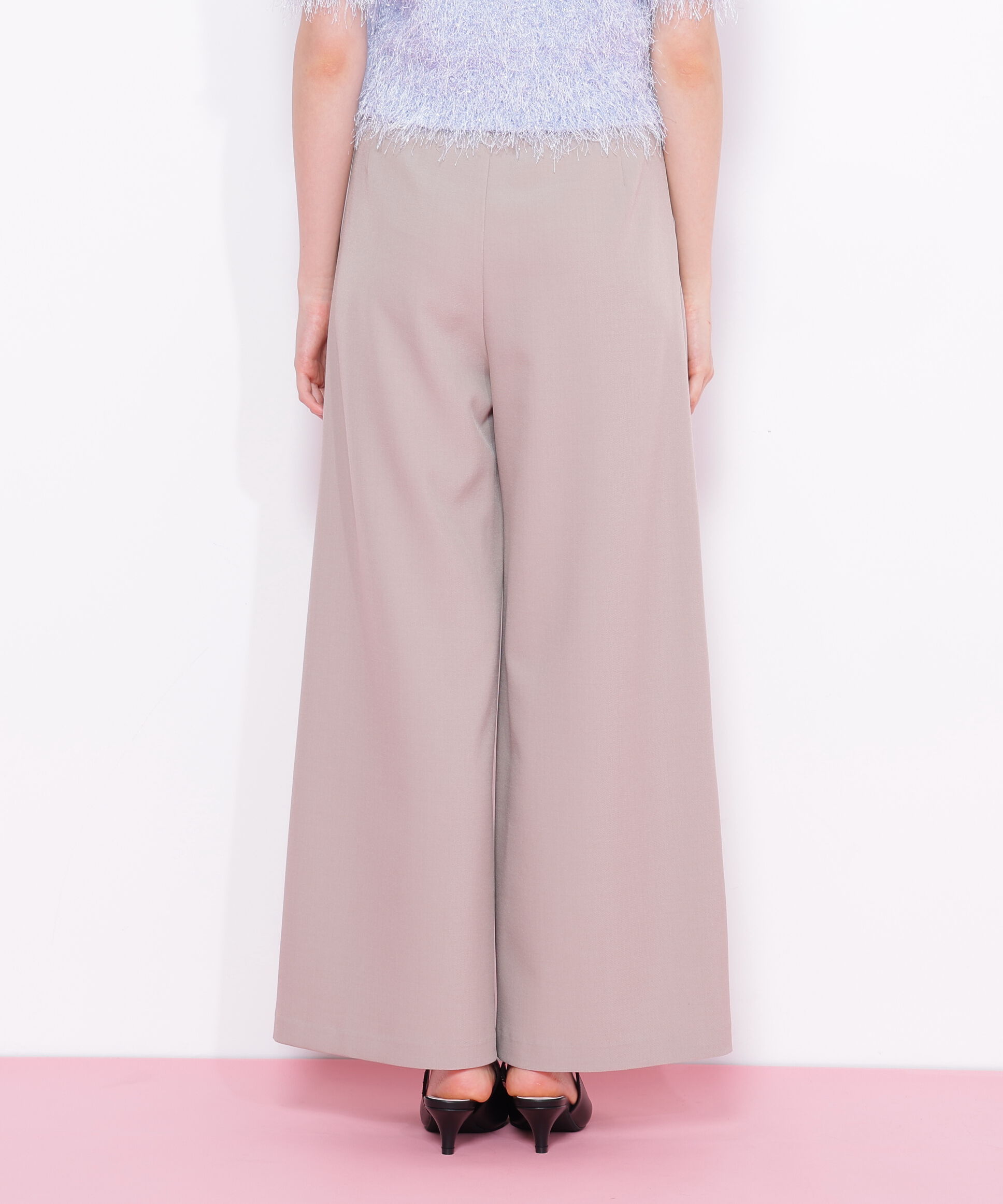  「細ベルト付きワイドパンツ」|その他|