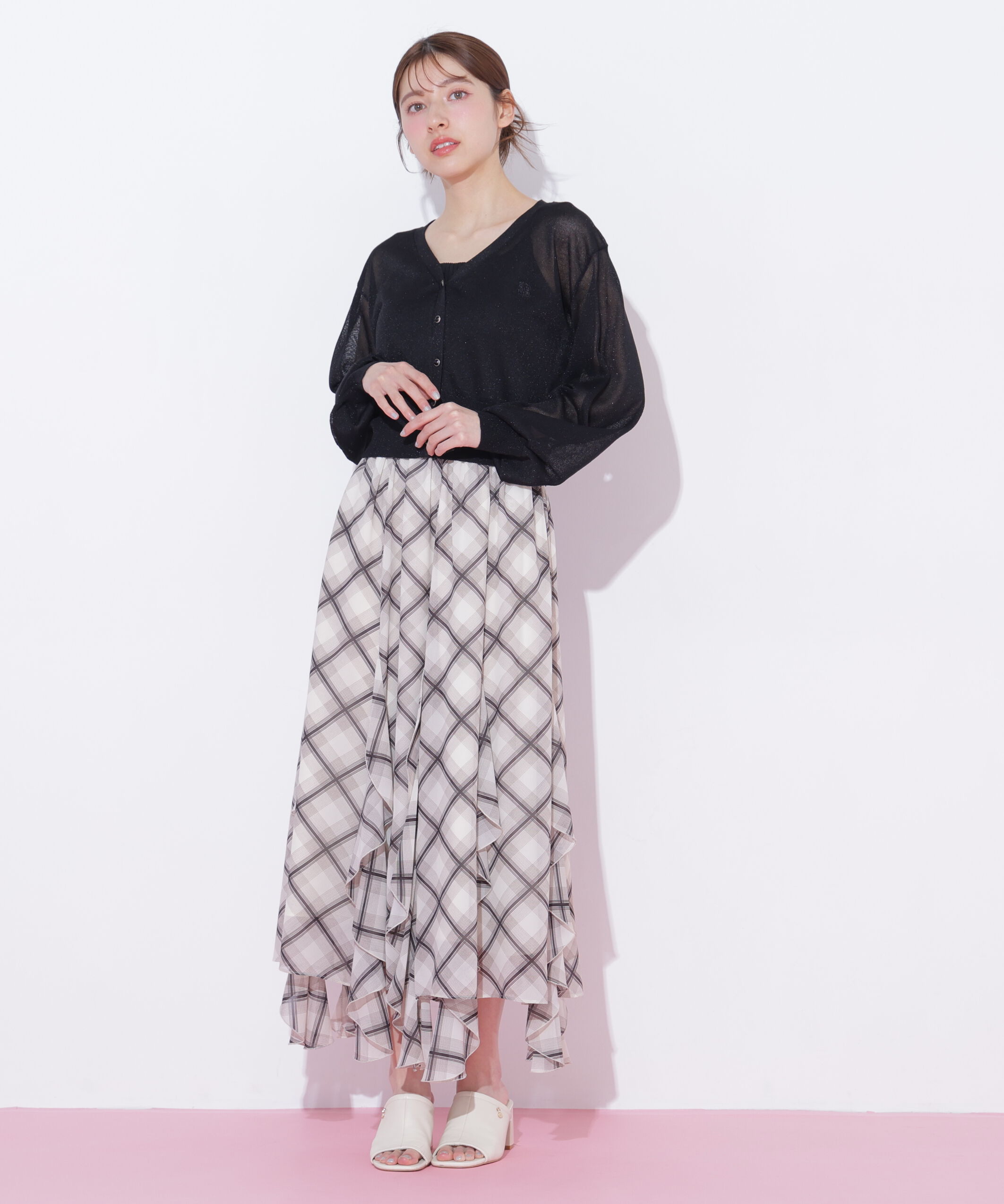  「シャイニーシアーカーディガン」|ニット・セーター|