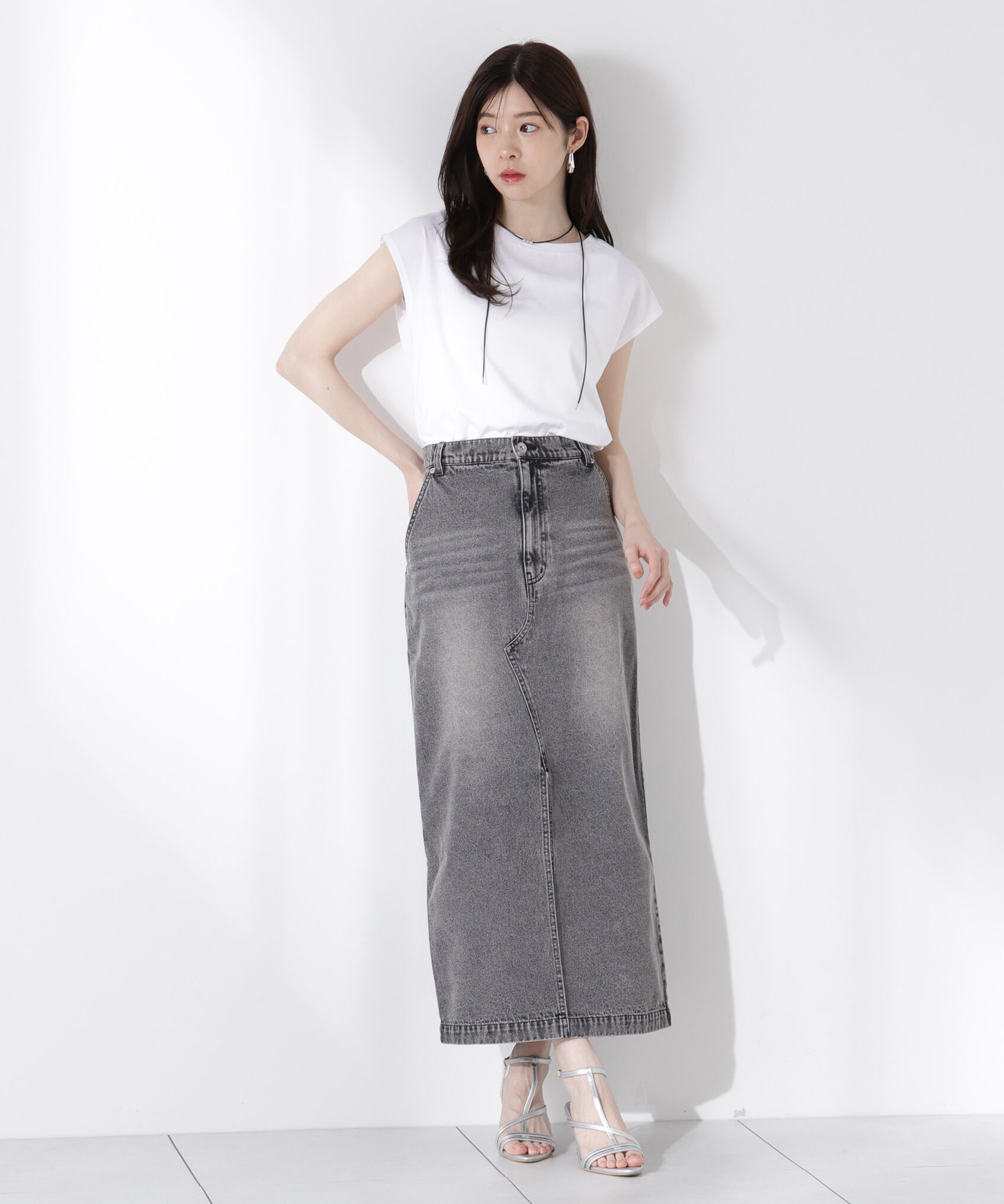 PROPORTION BODY DRESSING「デニムナロースカート」|スカート|