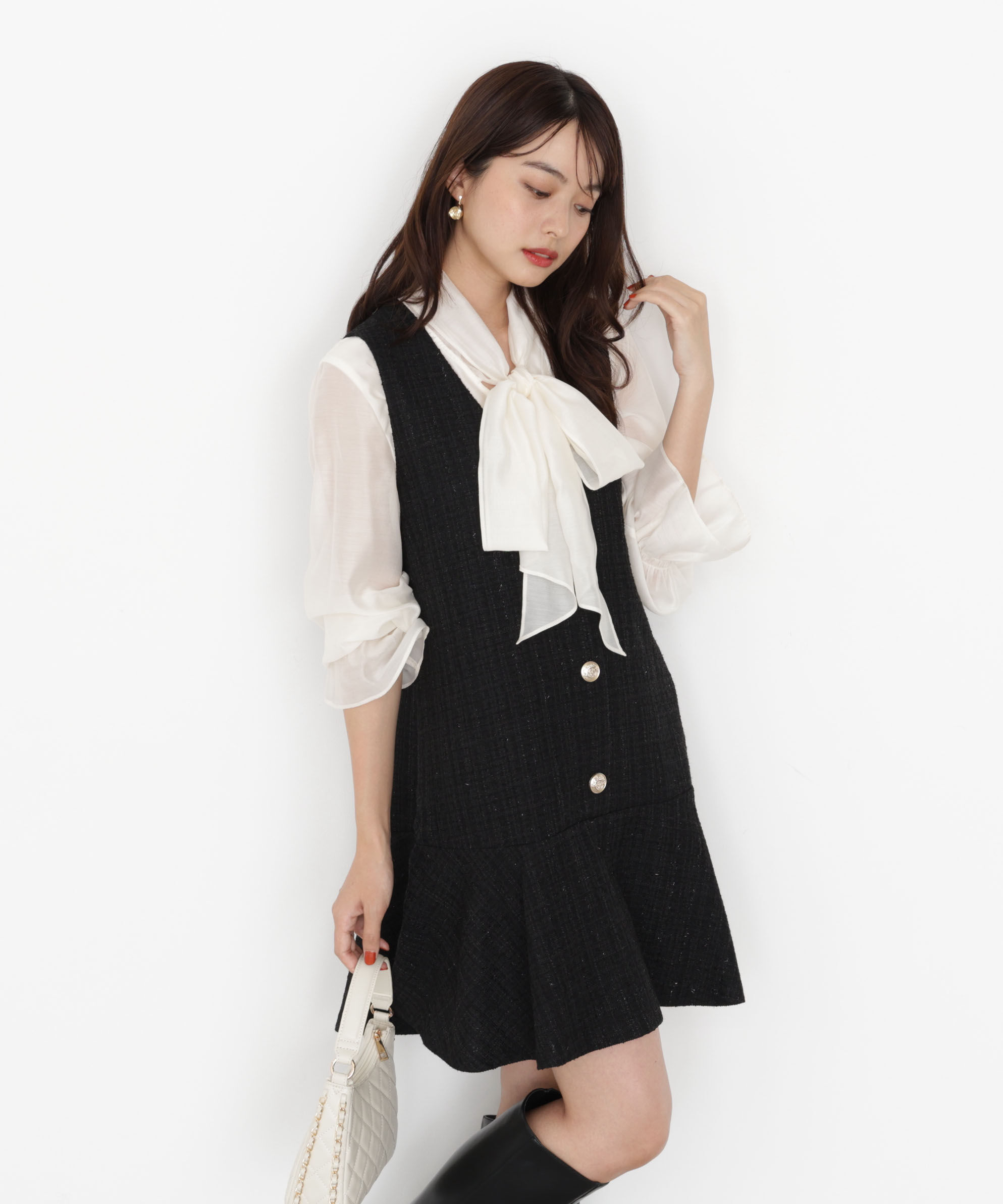 PROPORTION BODY DRESSING「＜ウォッシャブル＞シアーボウタイブラウス 25AW」|シャツ・ブラウス|