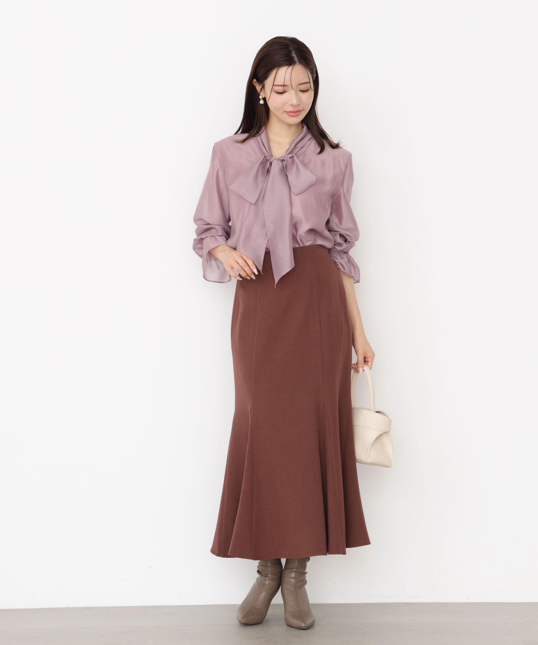 PROPORTION BODY DRESSING「＜ウォッシャブル＞シアーボウタイブラウス 25AW」|シャツ・ブラウス|