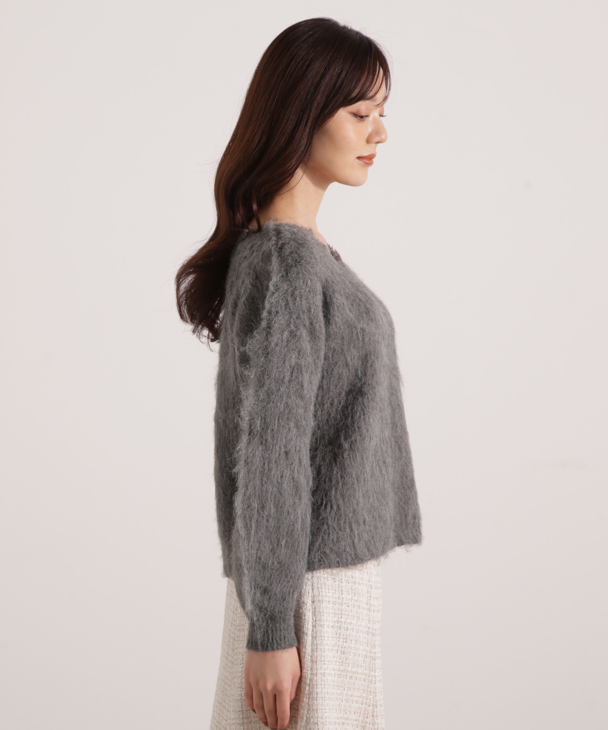 PROPORTION BODY DRESSING「襟元レースニットトップ 25AW」|ニット・セーター|