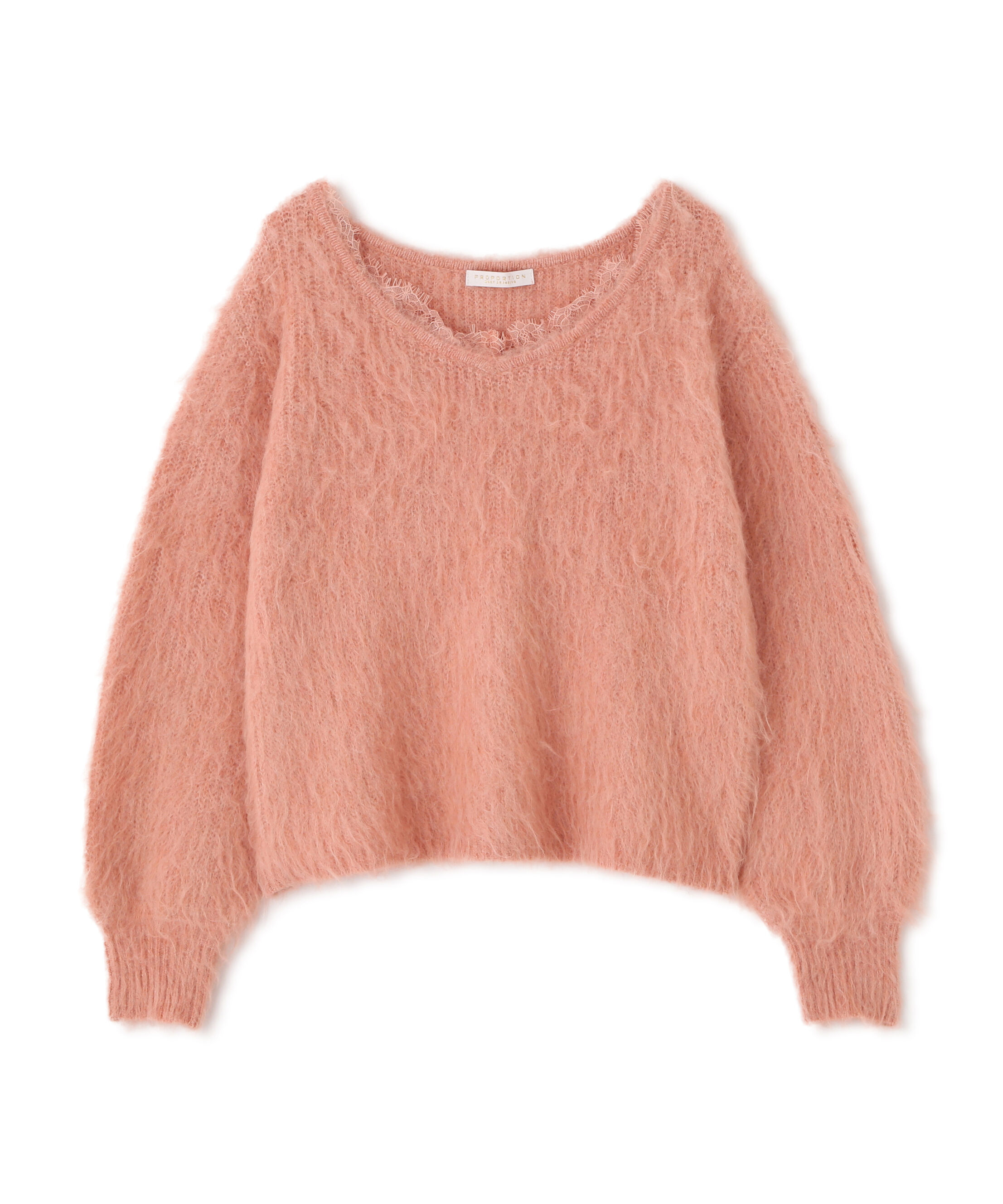 PROPORTION BODY DRESSING「襟元レースニットトップ 25AW」|ニット・セーター|