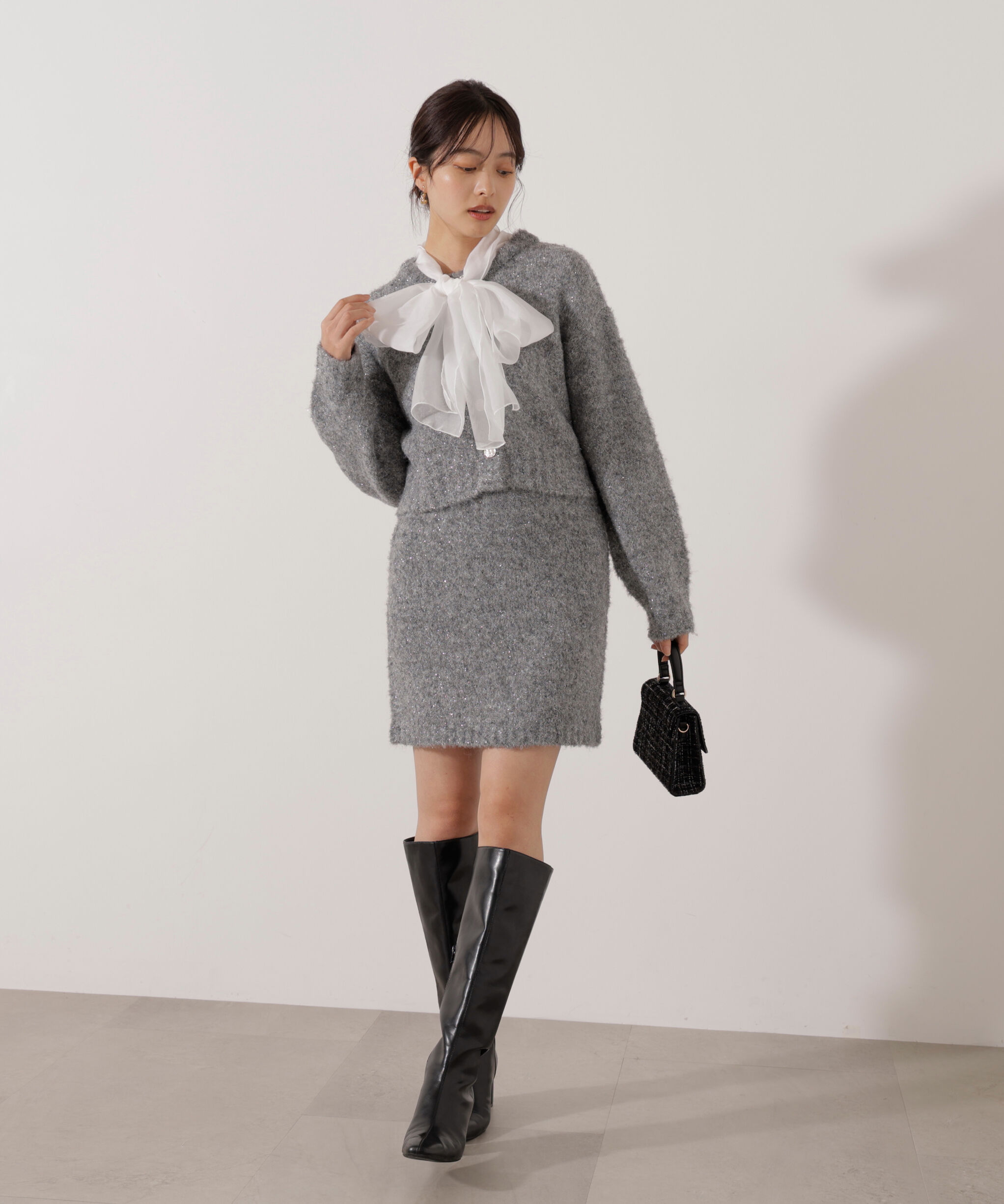 PROPORTION BODY DRESSING「《EDIT COLOGNE》サイドリボンニットSETUP」|ワンピース|