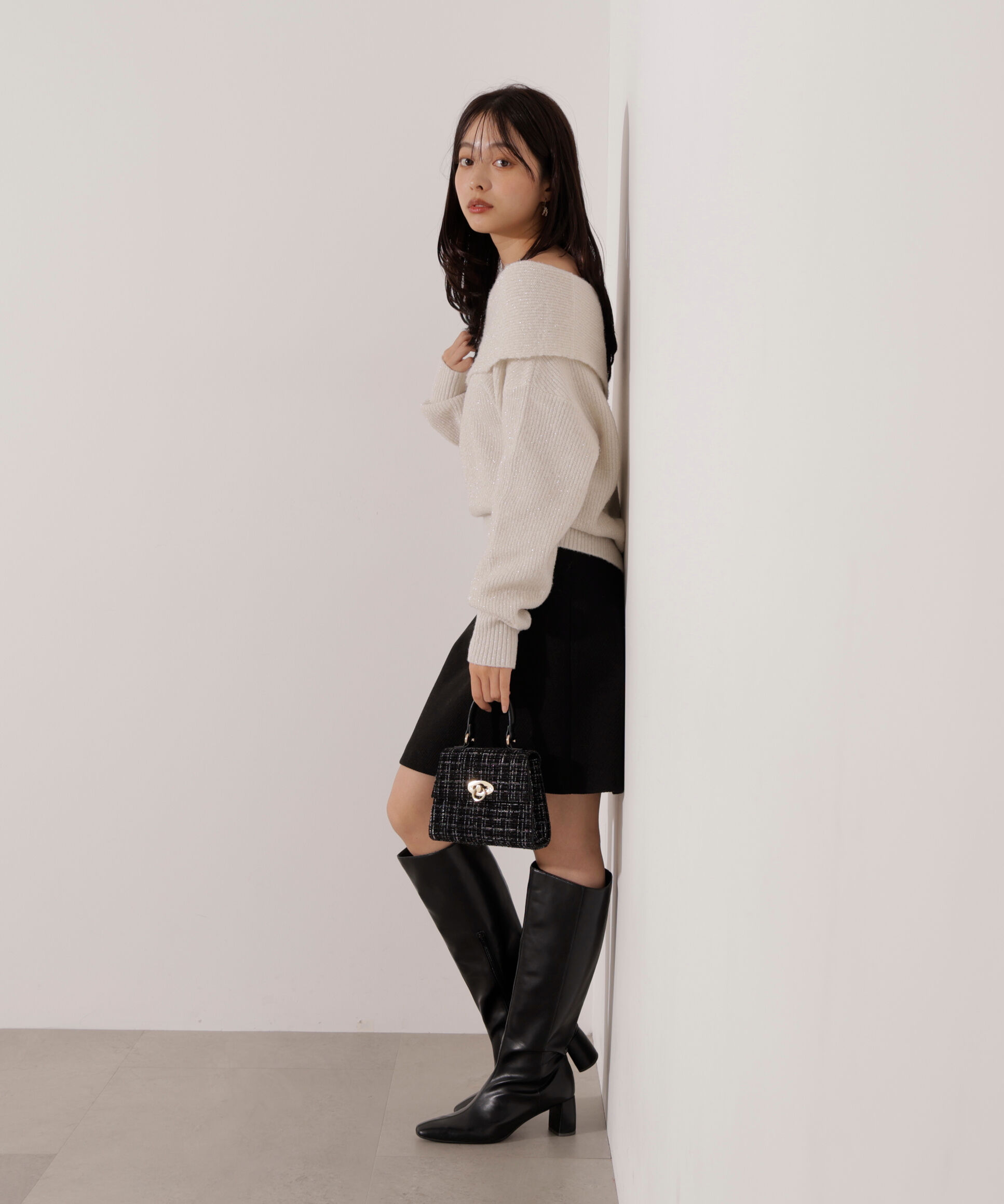 PROPORTION BODY DRESSING「ラメ入りオフショルニット」|ニット・セーター|