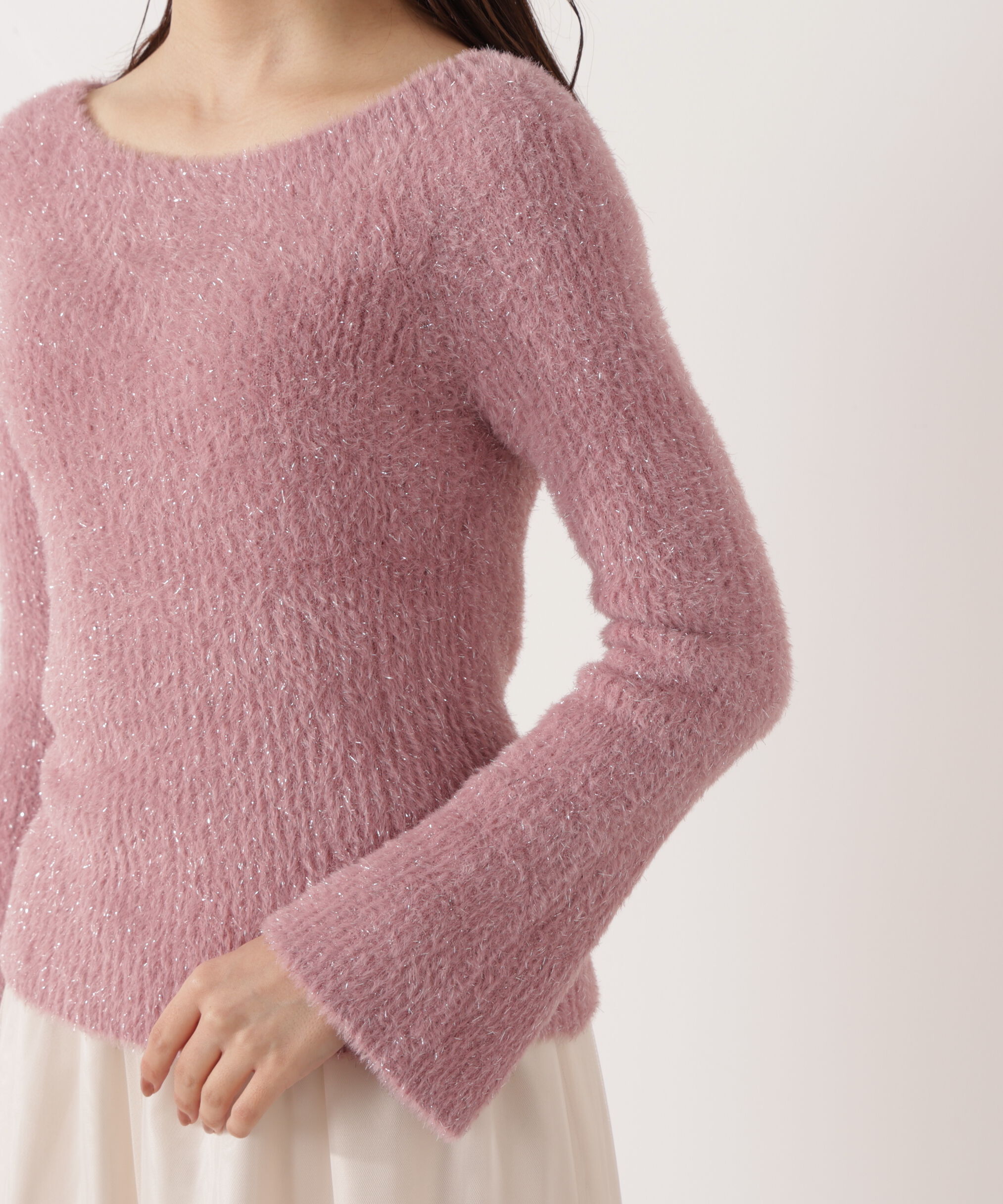 PROPORTION BODY DRESSING「ラメフェザーボートネックニット 26SS」|ニット・セーター|