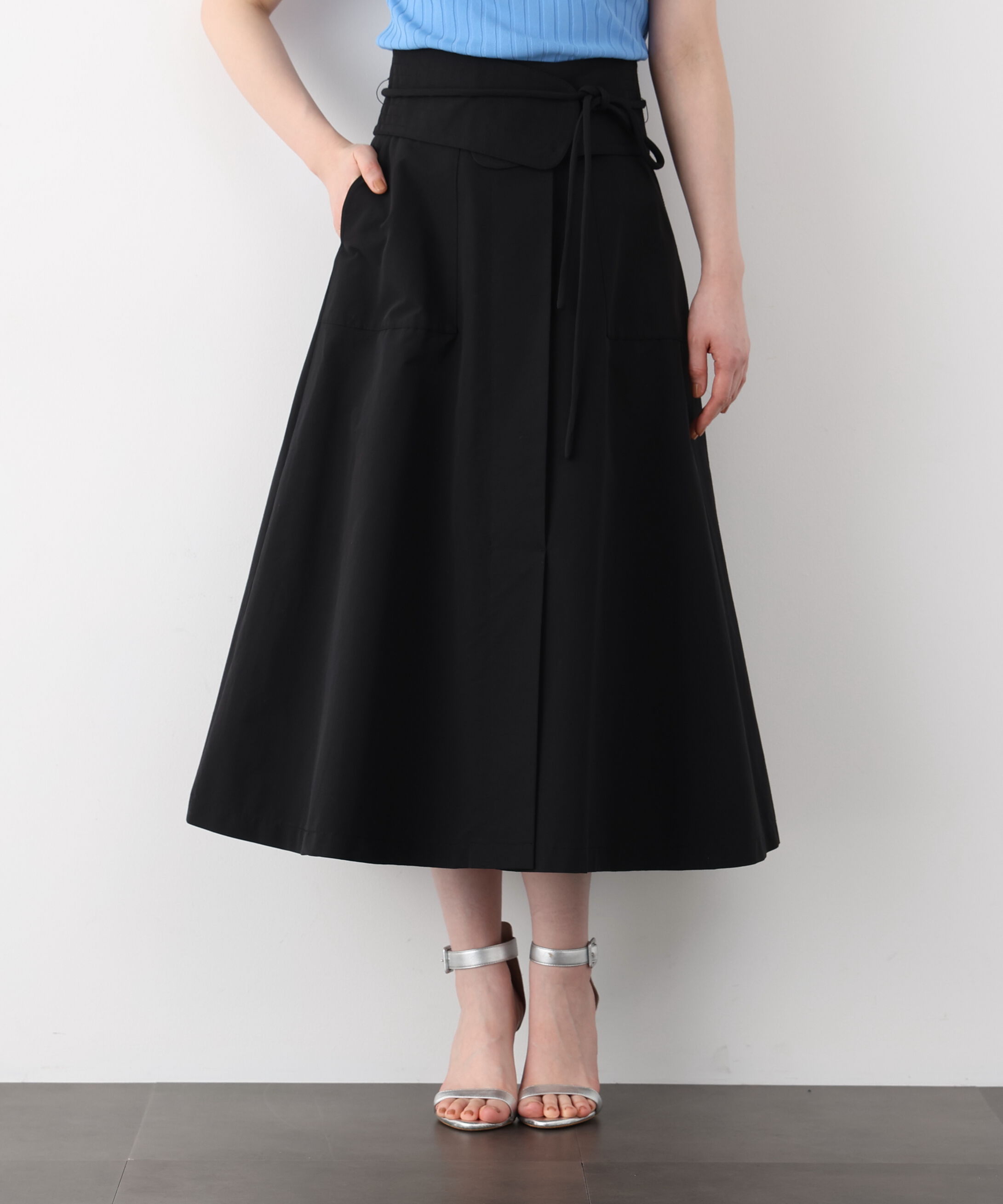  「ステッチベルトフレアースカート」|スカート|