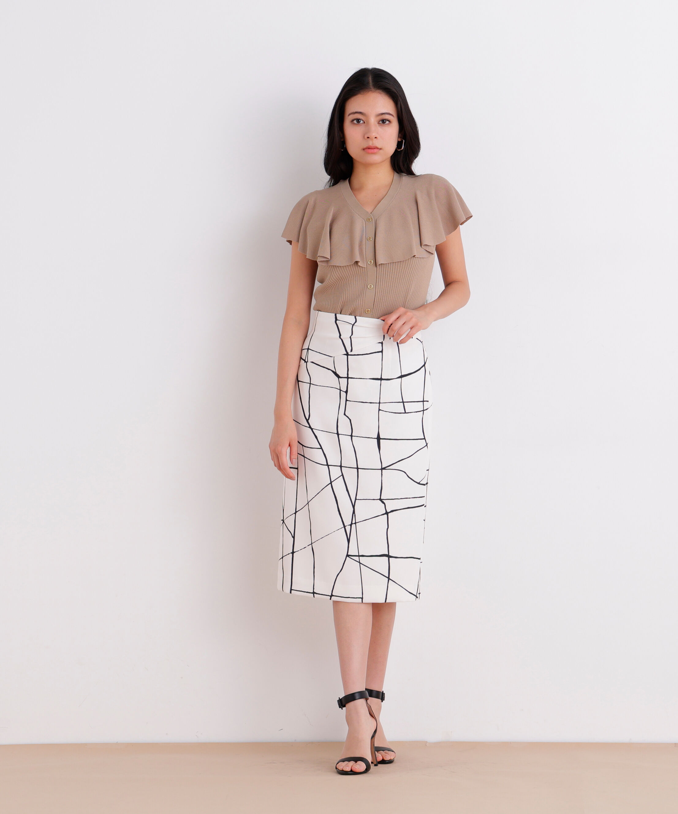  「Vネックケープニットプルオーバー」|ニット・セーター|