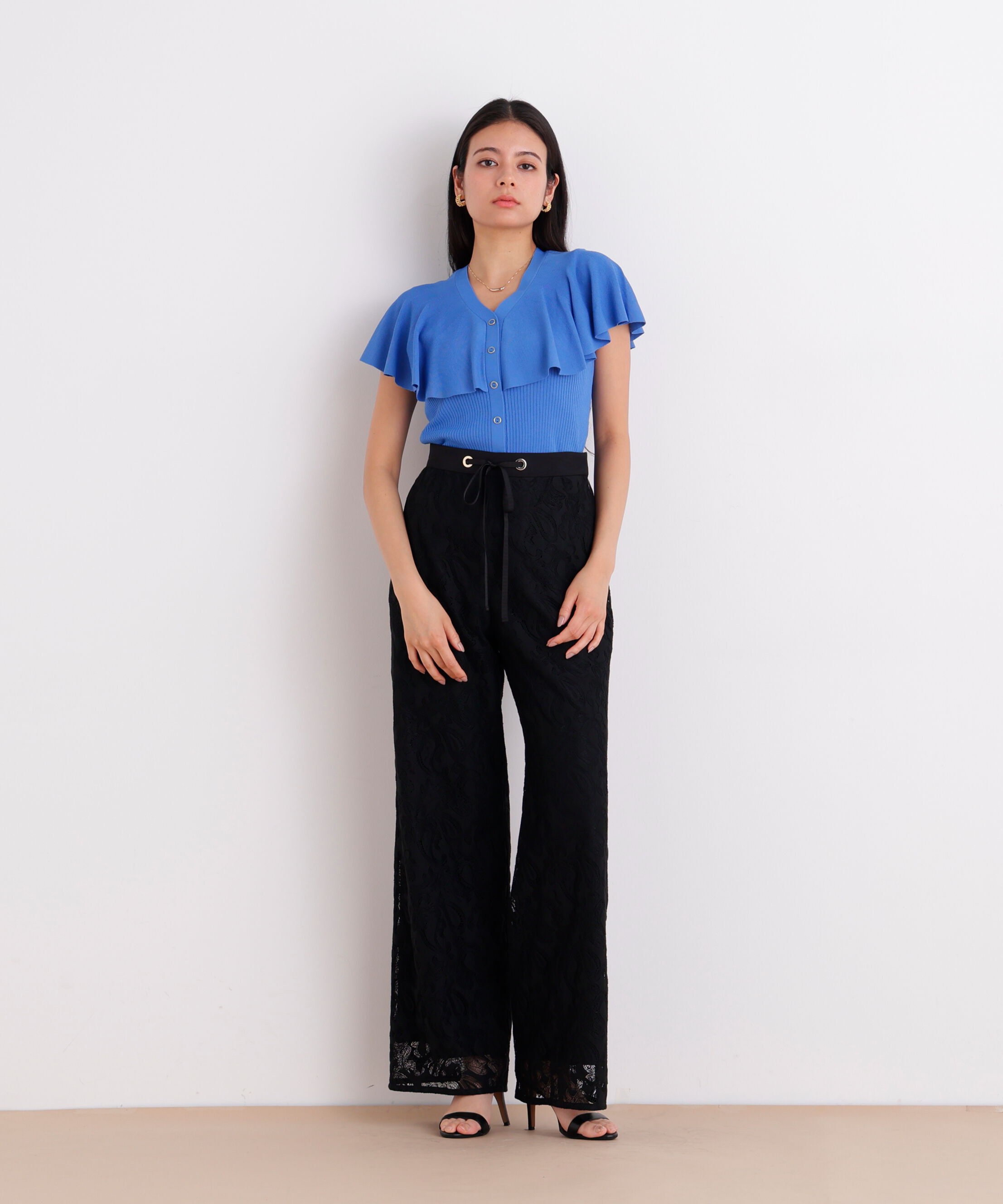  「Vネックケープニットプルオーバー」|ニット・セーター|