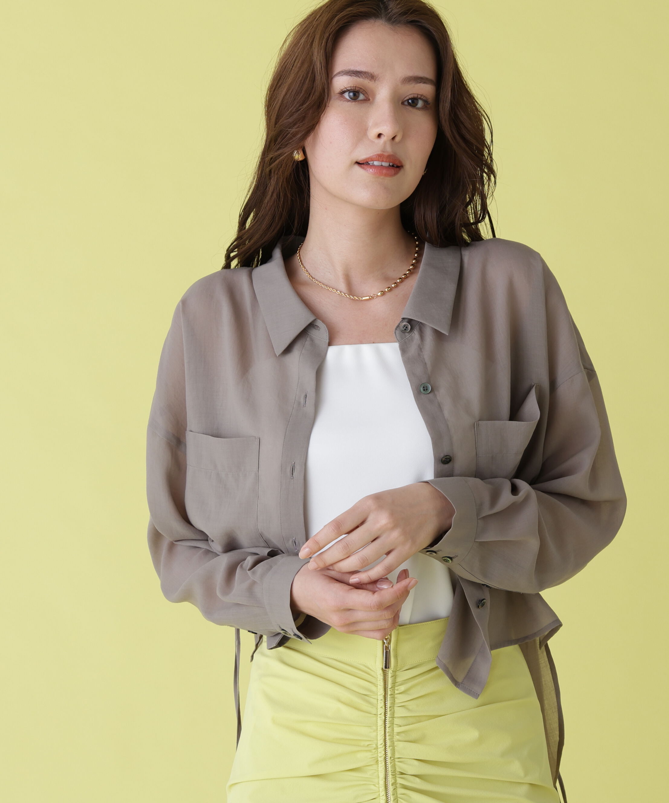  「シアーシャツ」|シャツ・ブラウス|モカ6