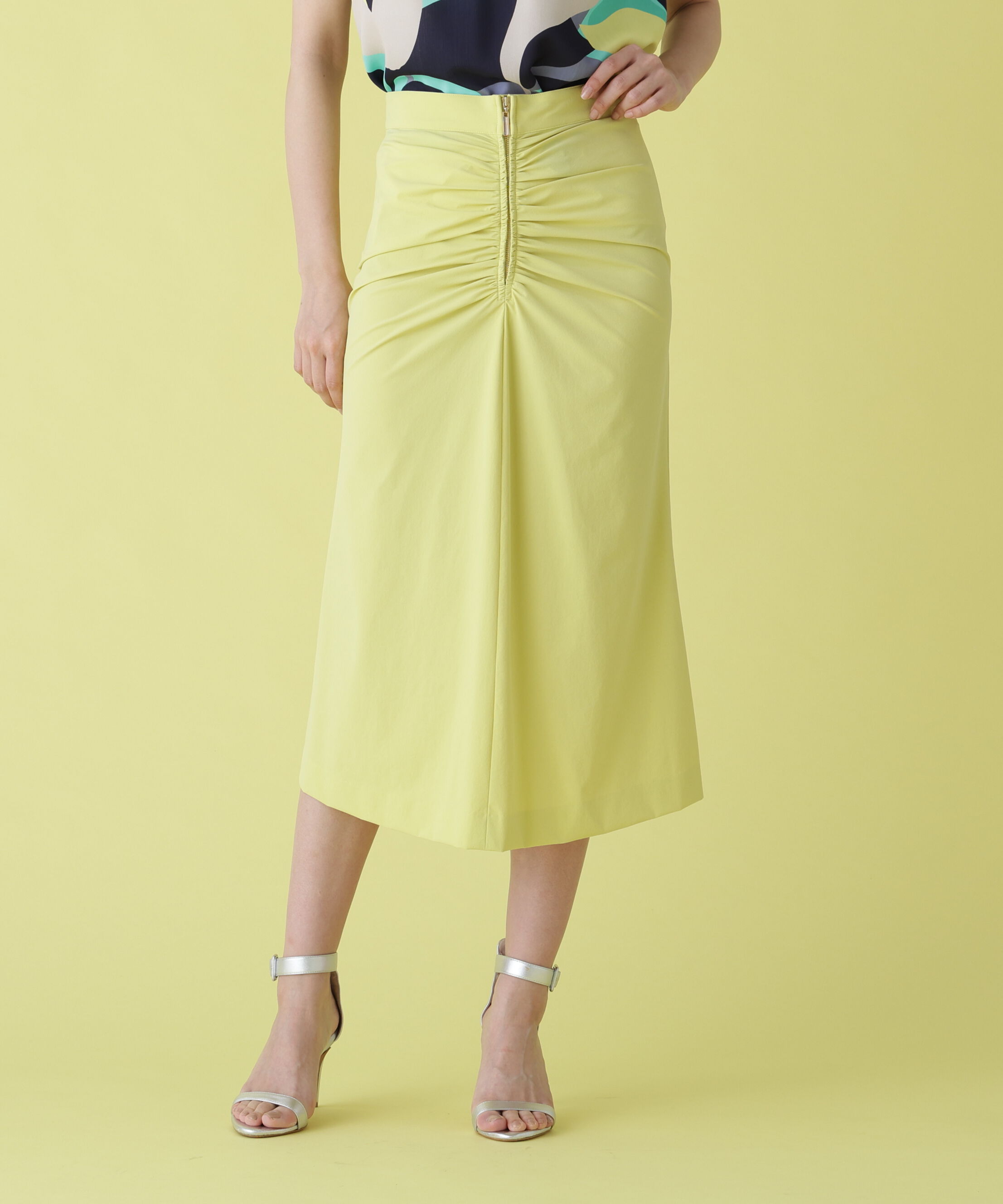  「ジップキャザースカート」|スカート|イエロー